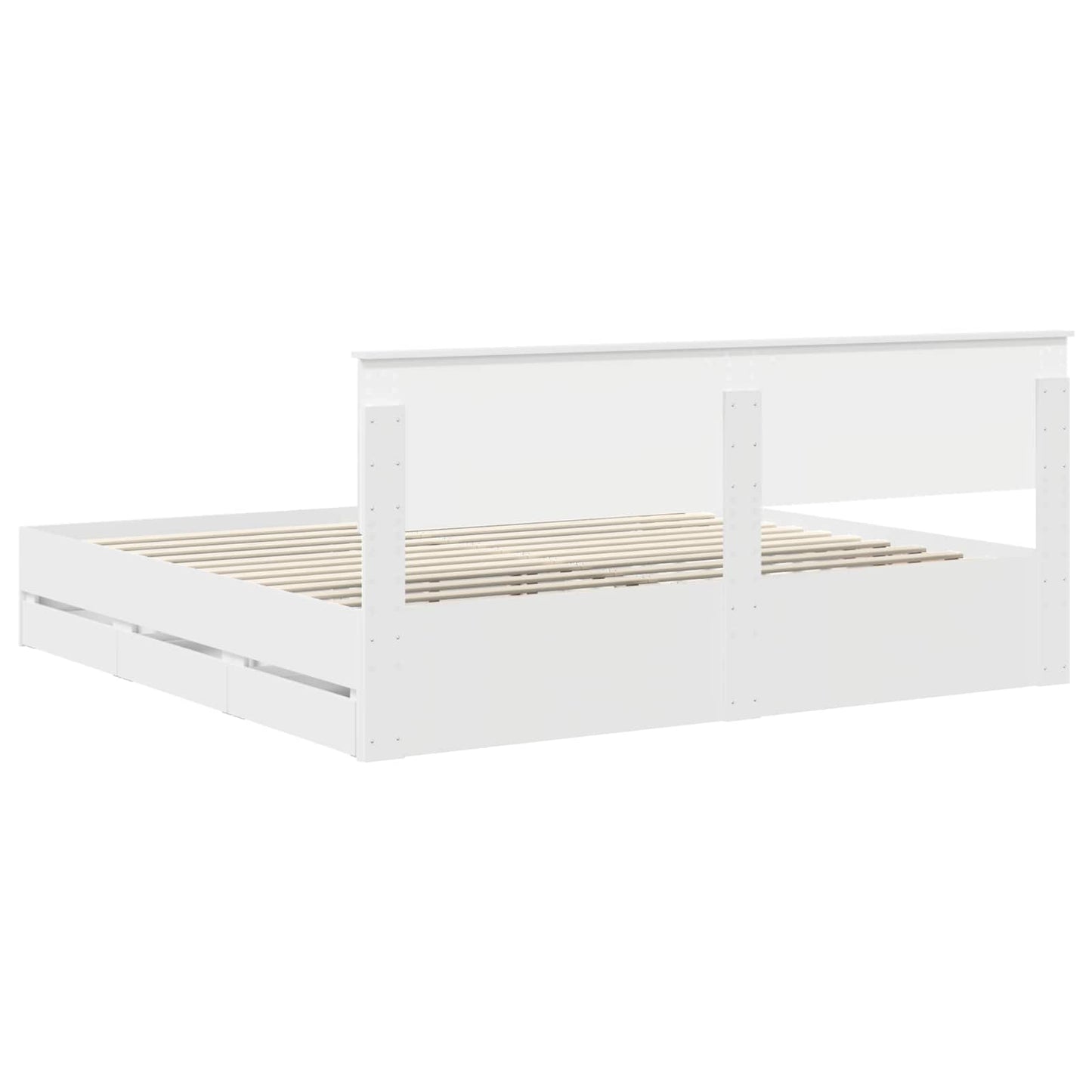 vidaXL Σκελετός Κρεβατιού Λευκό 200 x 200 cm Μηχανήματος Ξύλο