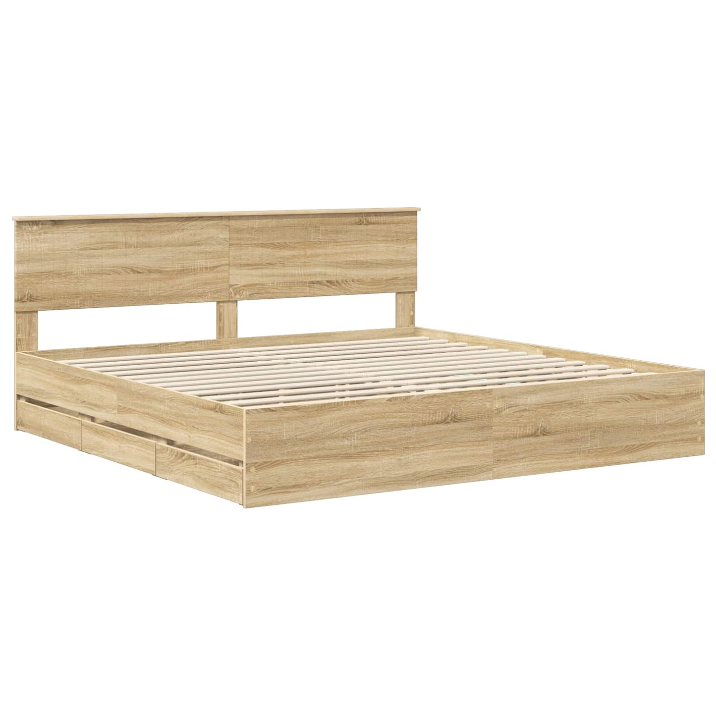 vidaXL Σκελετός Κρεβατιού Δρύς Sonoma 200 x 200 cm Μηχανήματος Ξύλο
