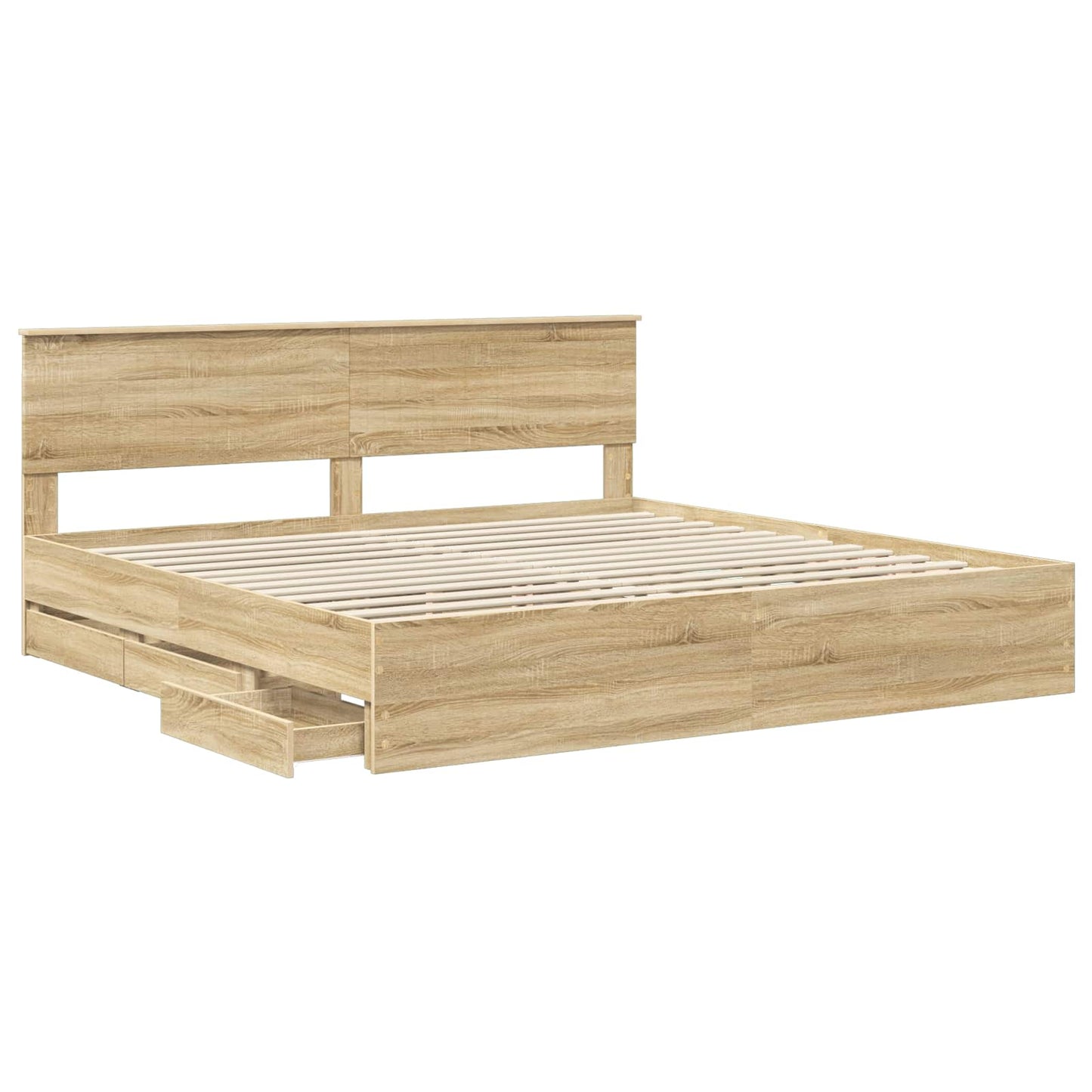 vidaXL Σκελετός Κρεβατιού Δρύς Sonoma 200 x 200 cm Μηχανήματος Ξύλο