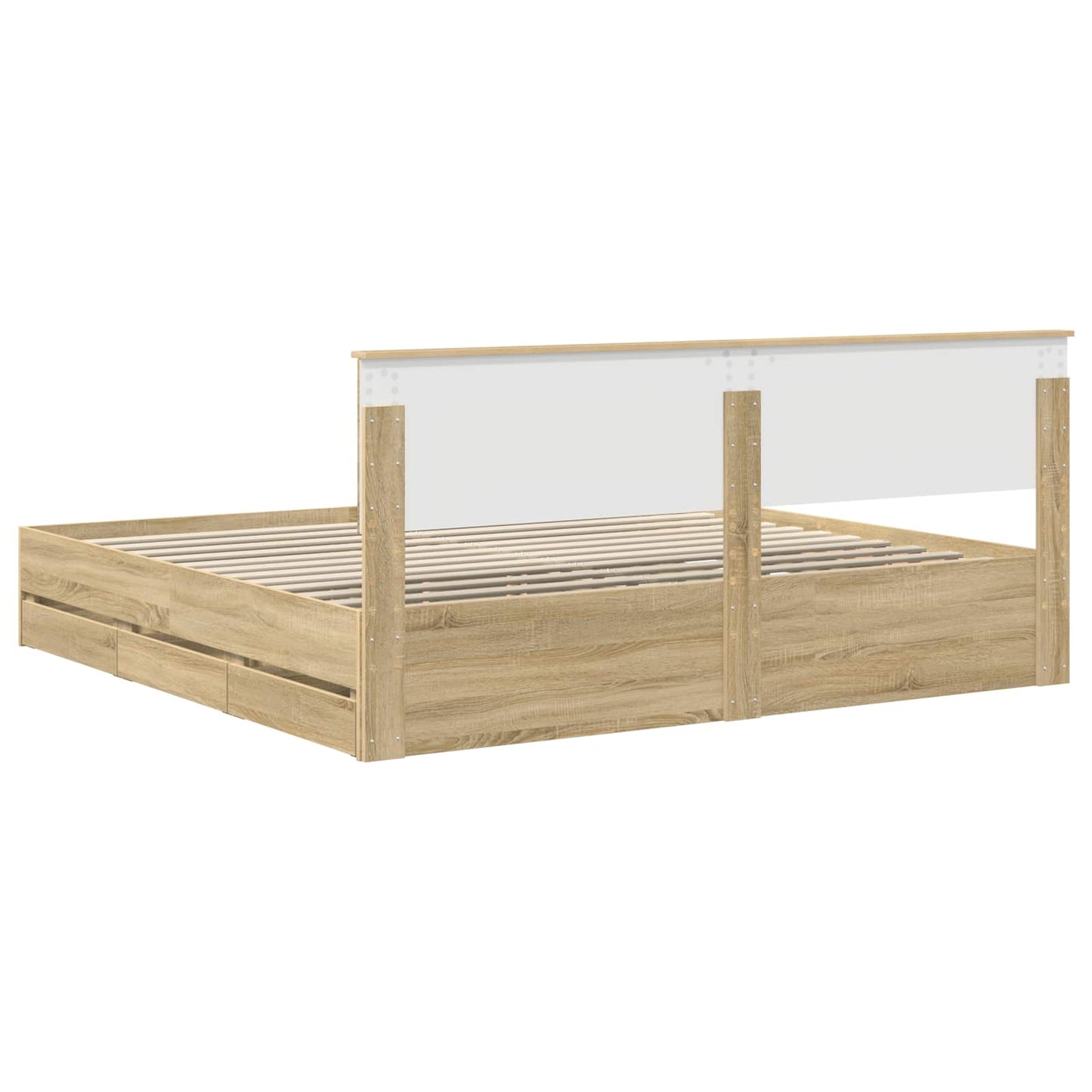vidaXL Σκελετός Κρεβατιού Δρύς Sonoma 200 x 200 cm Μηχανήματος Ξύλο