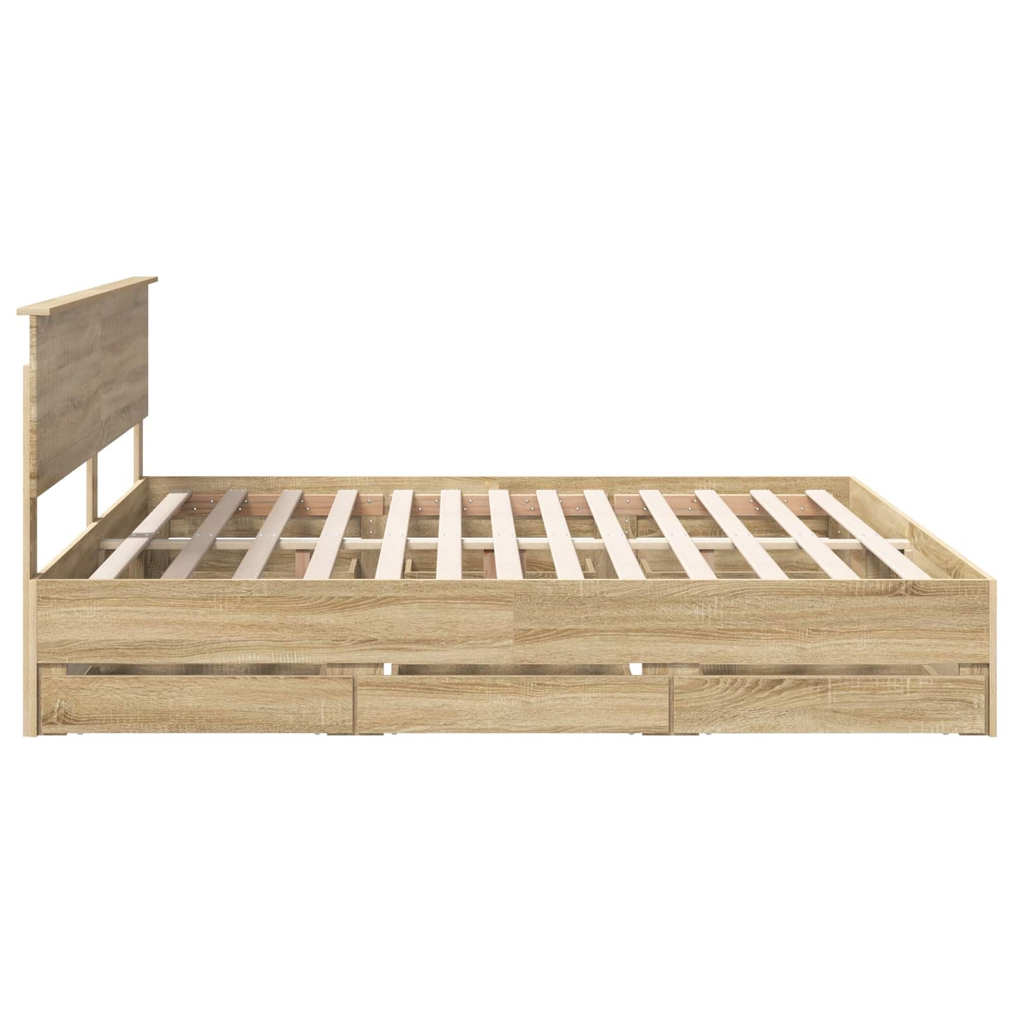 vidaXL Σκελετός Κρεβατιού Δρύς Sonoma 200 x 200 cm Μηχανήματος Ξύλο