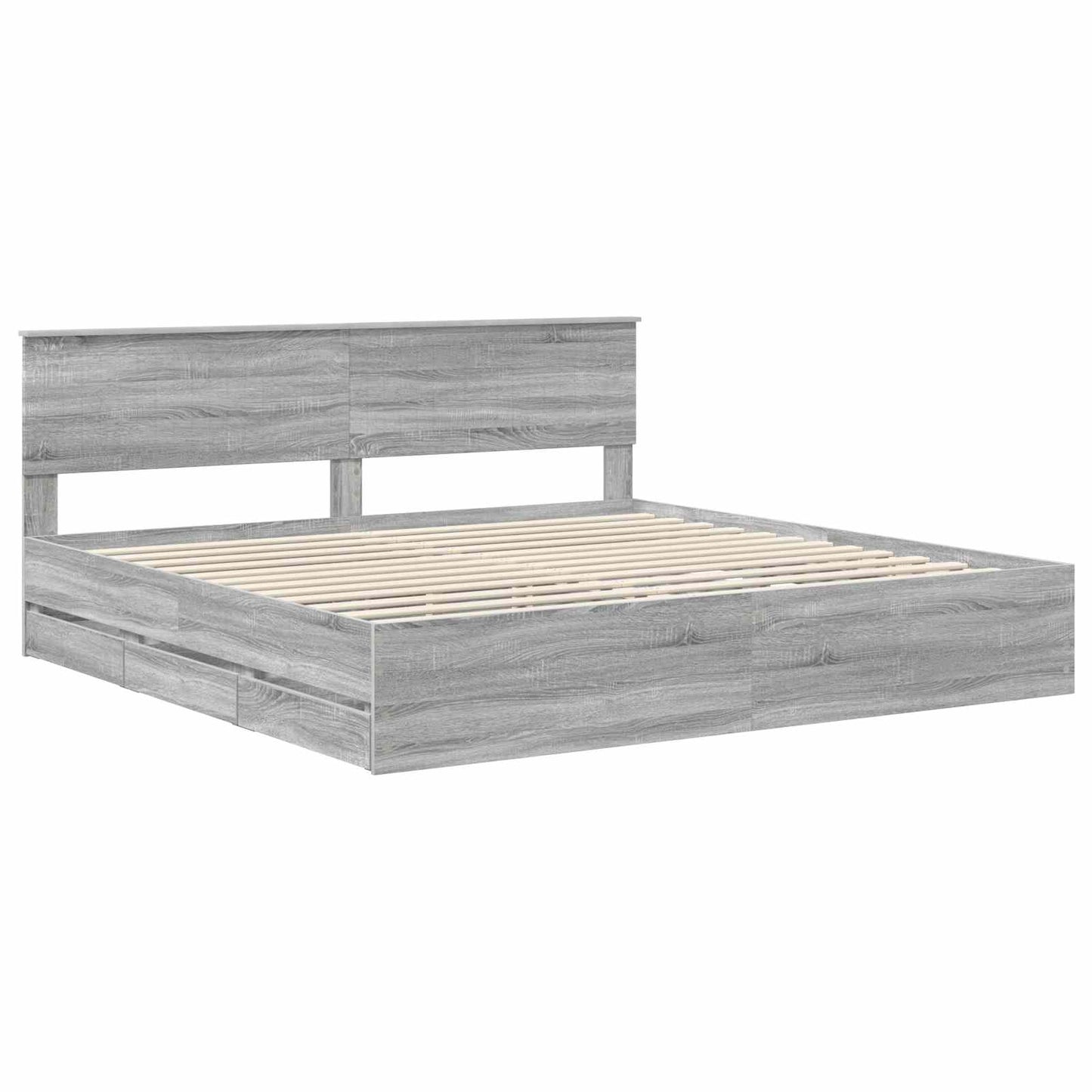 vidaXL Σκελετός Κρεβατιού Γκρίζο Σονομα 200 x 200 cm Μηχανήματος Ξύλο