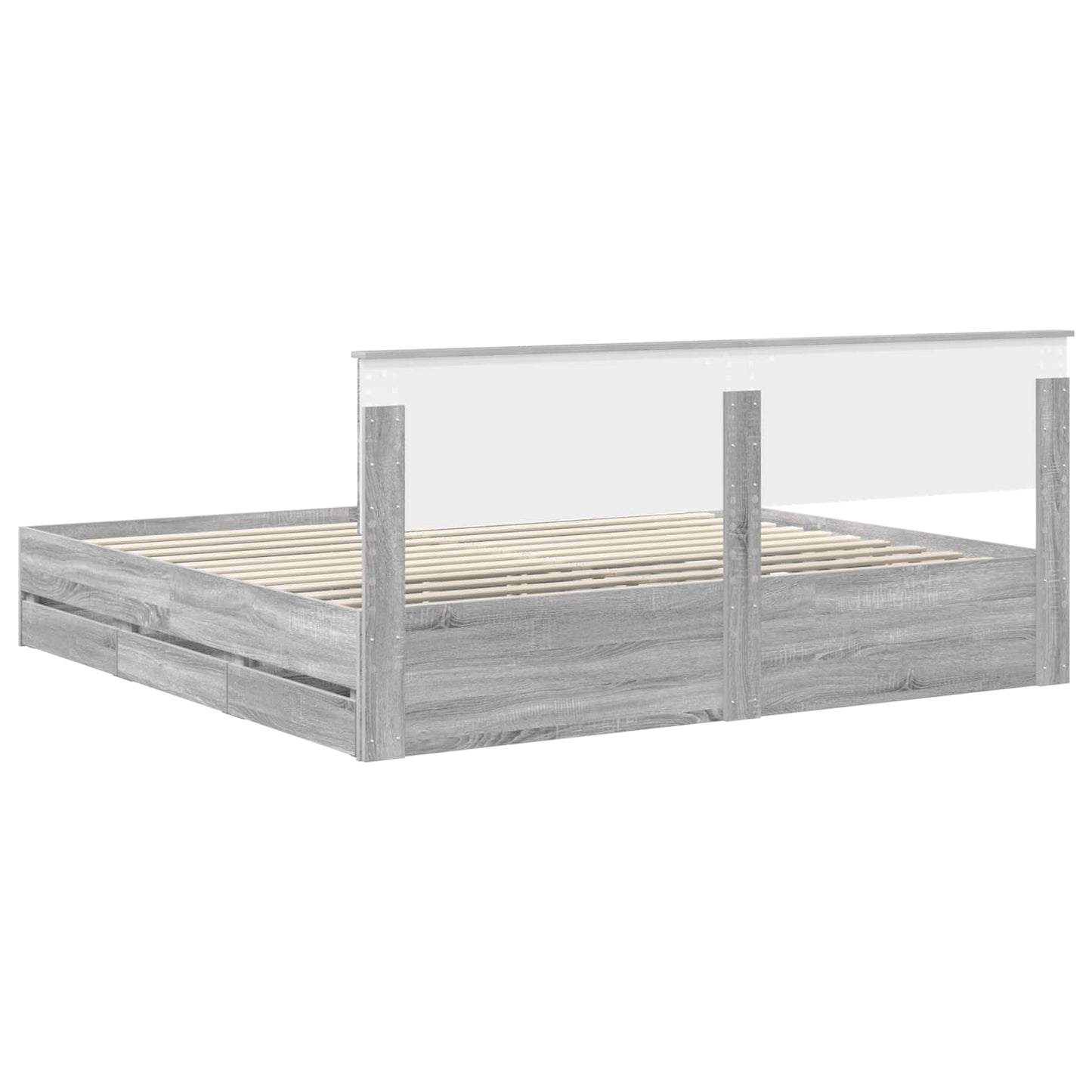 vidaXL Σκελετός Κρεβατιού Γκρίζο Σονομα 200 x 200 cm Μηχανήματος Ξύλο