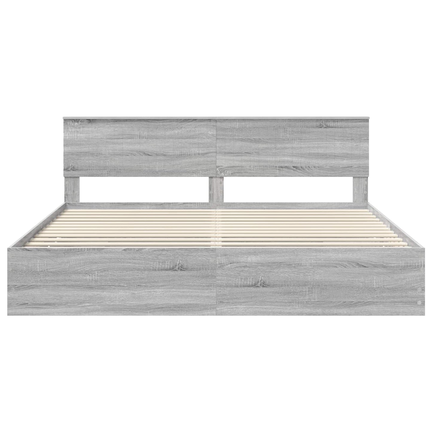 vidaXL Σκελετός Κρεβατιού Γκρίζο Σονομα 200 x 200 cm Μηχανήματος Ξύλο