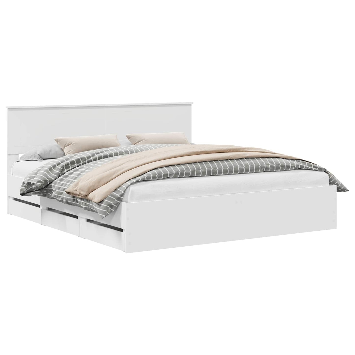 vidaXL Σκελετός Κρεβατιού Λευκό 180 x 200 cm Μηχανήματος Ξύλο