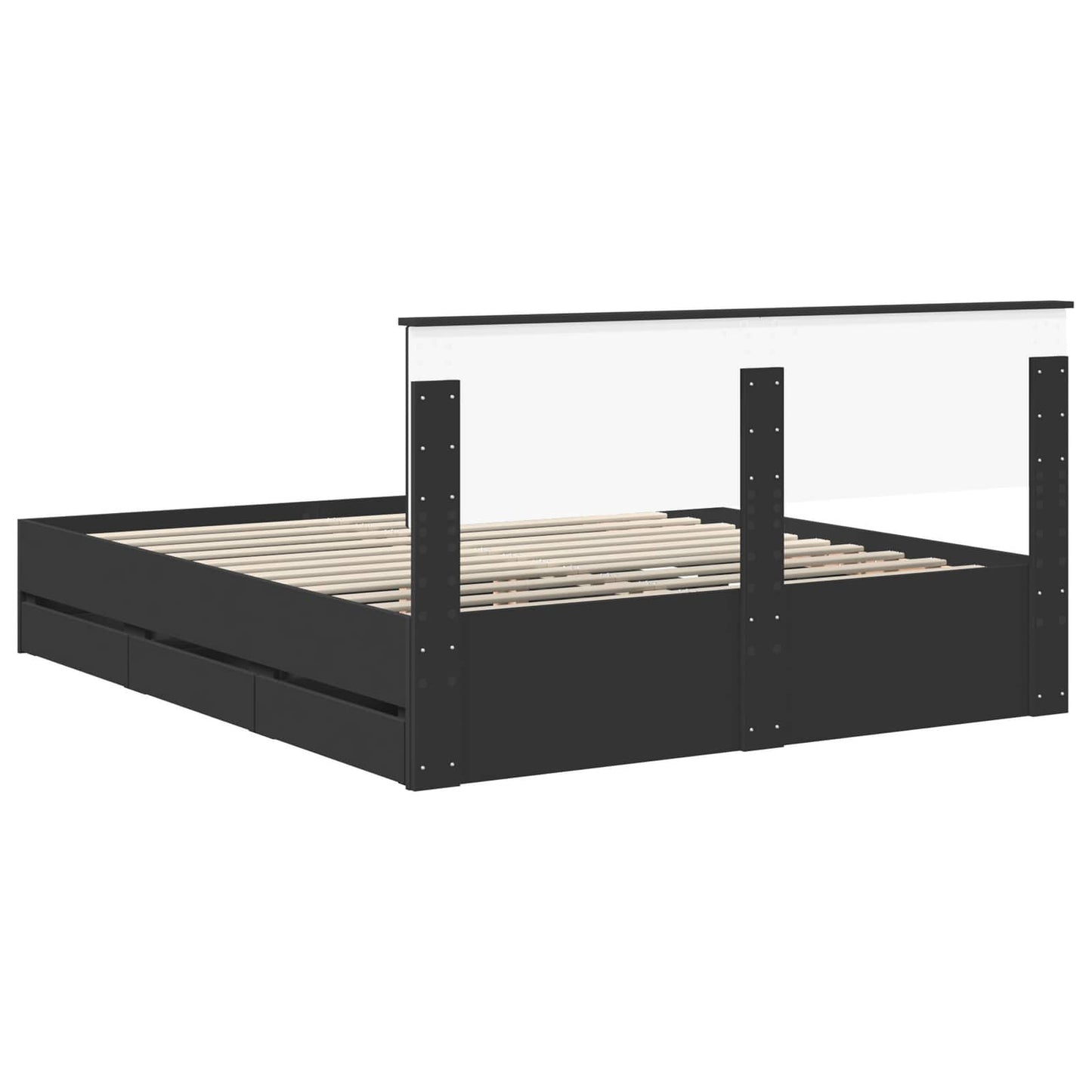 vidaXL Σκελετός Κρεβατιού Μαύρο 160 x 200 cm Μηχανήματος Ξύλο