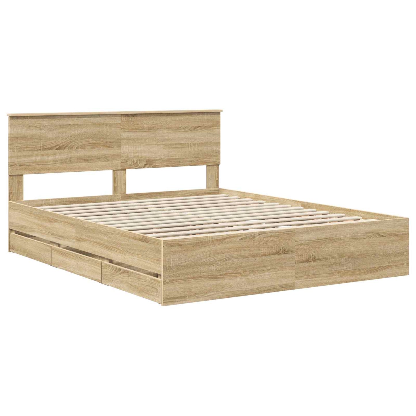 vidaXL Σκελετός Κρεβατιού Δρύς Sonoma 160 x 200 cm Μηχανήματος Ξύλο