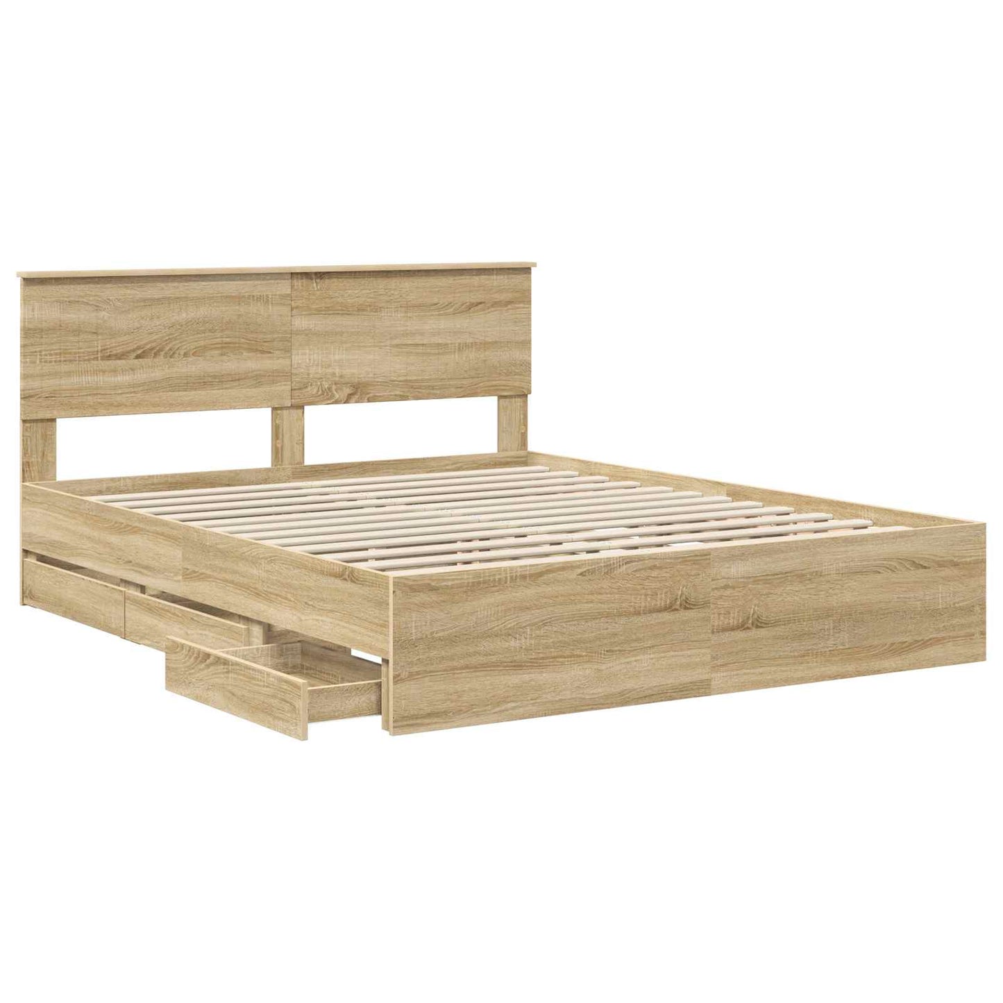 vidaXL Σκελετός Κρεβατιού Δρύς Sonoma 160 x 200 cm Μηχανήματος Ξύλο