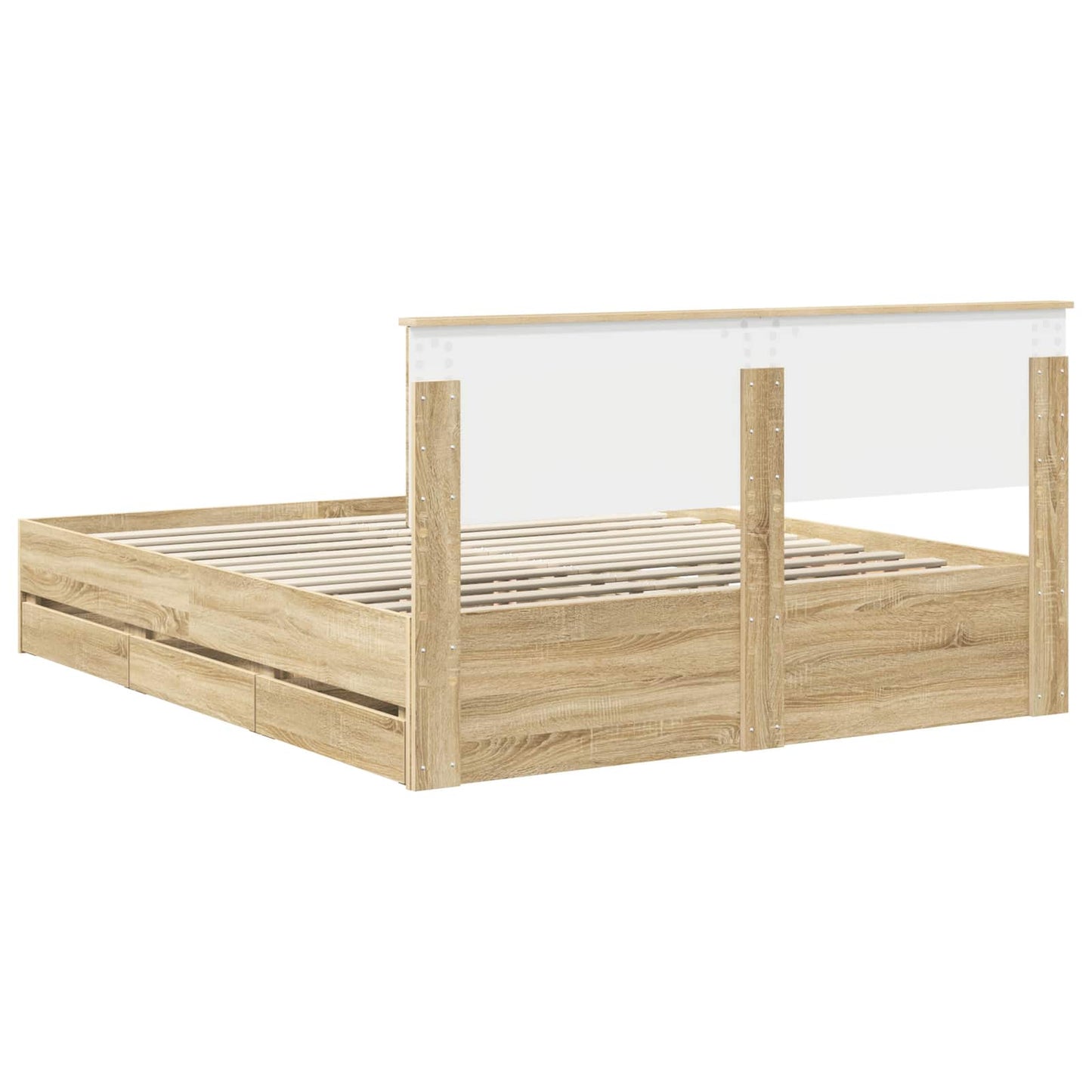 vidaXL Σκελετός Κρεβατιού Δρύς Sonoma 160 x 200 cm Μηχανήματος Ξύλο