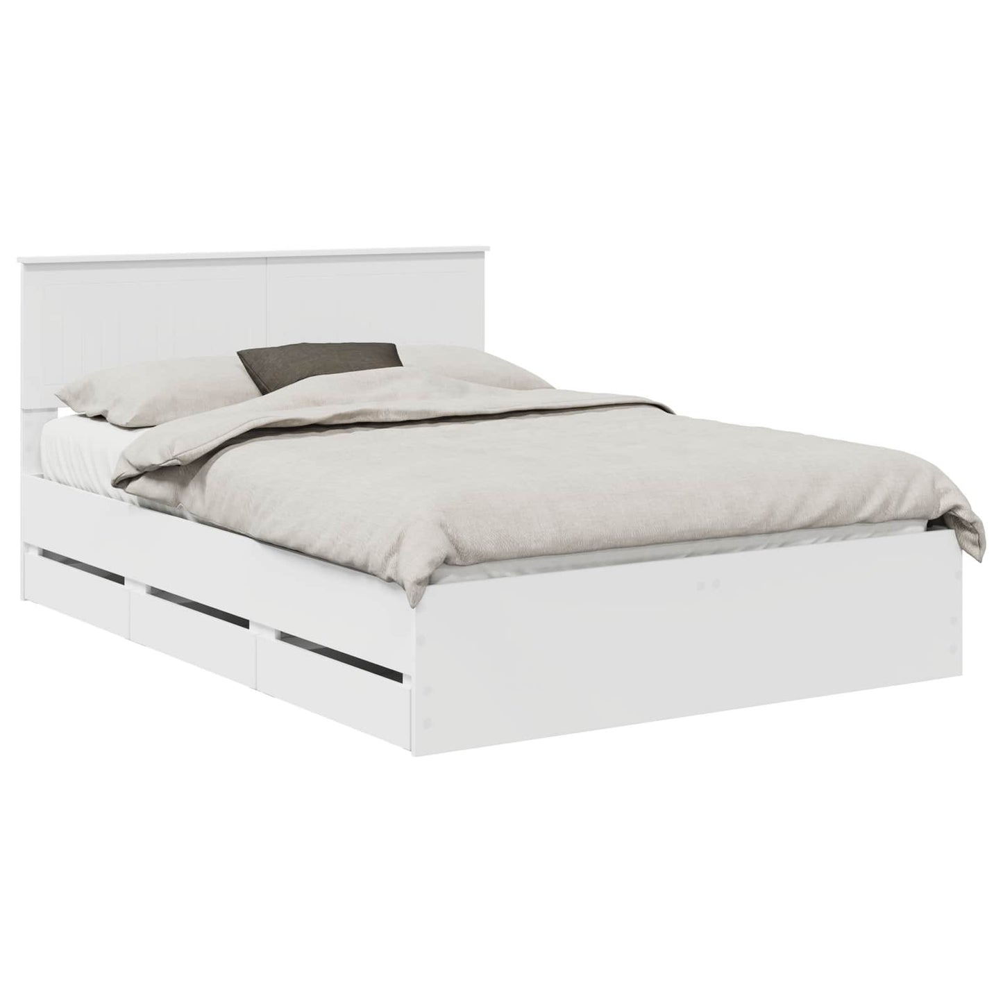 vidaXL Σκελετός Κρεβατιού Λευκό 140 x 200 cm Μηχανήματος Ξύλο