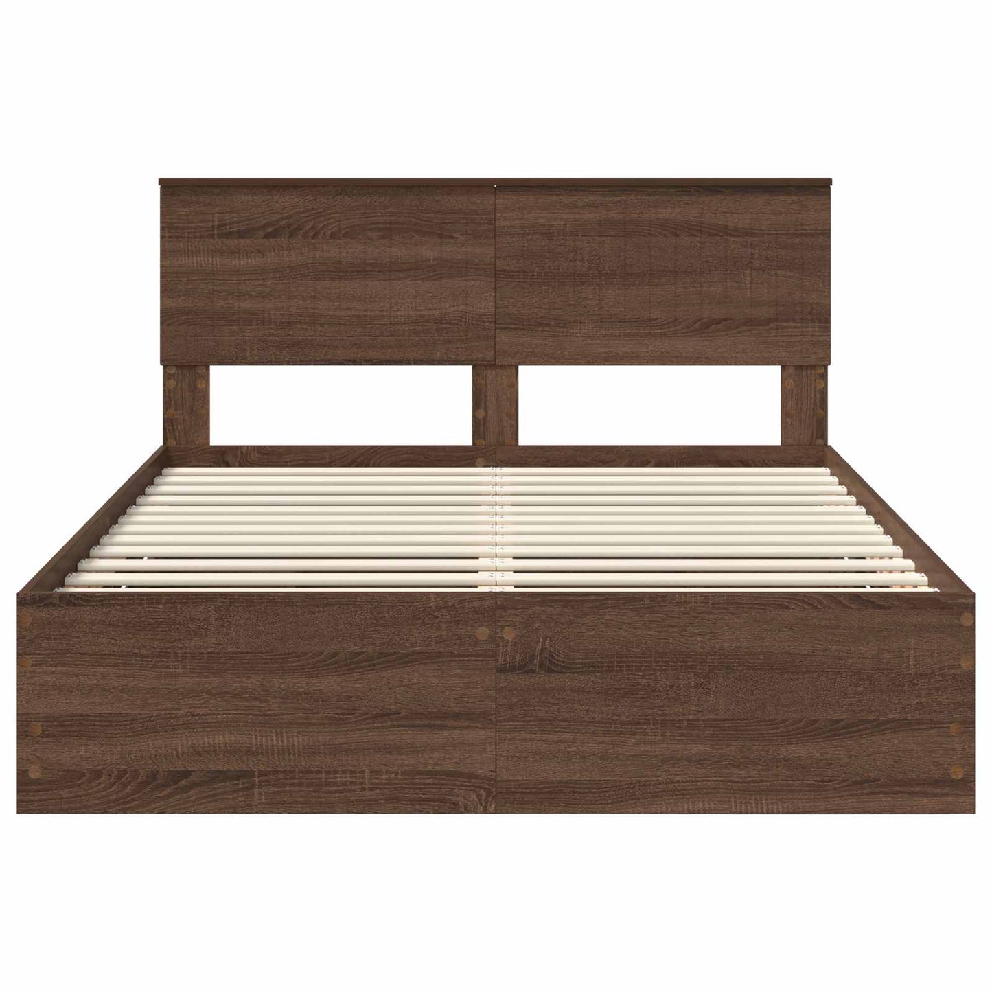 vidaXL Σκελετός Κρεβατιού Καφέ δρυς 135 x 190 cm Μηχανήματος Ξύλο