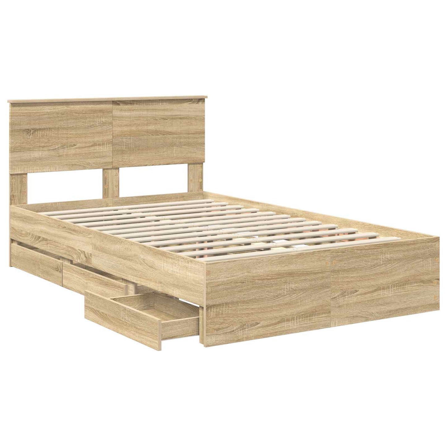 vidaXL Σκελετός Κρεβατιού Δρύς Sonoma 120 x 200 cm Μηχανήματος Ξύλο