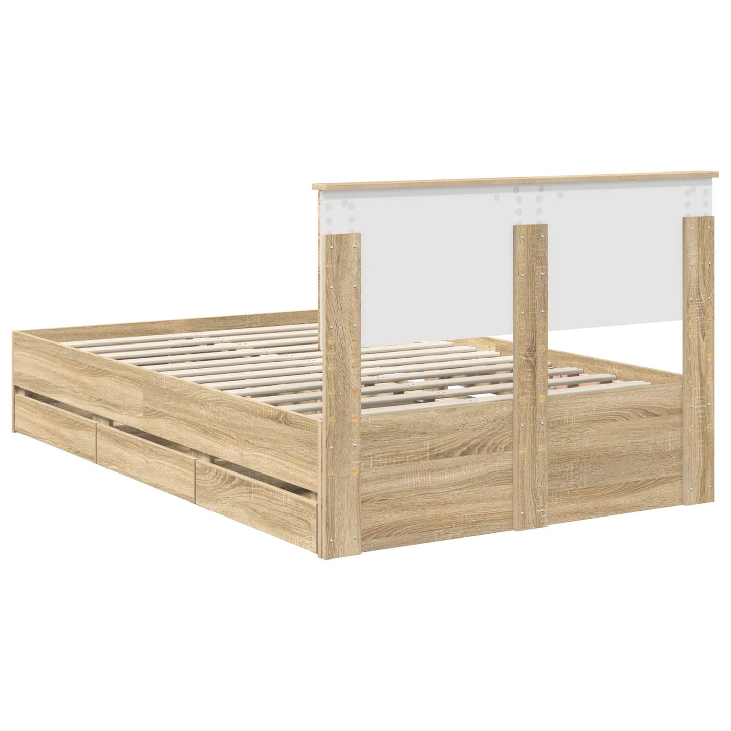 vidaXL Σκελετός Κρεβατιού Δρύς Sonoma 120 x 200 cm Μηχανήματος Ξύλο