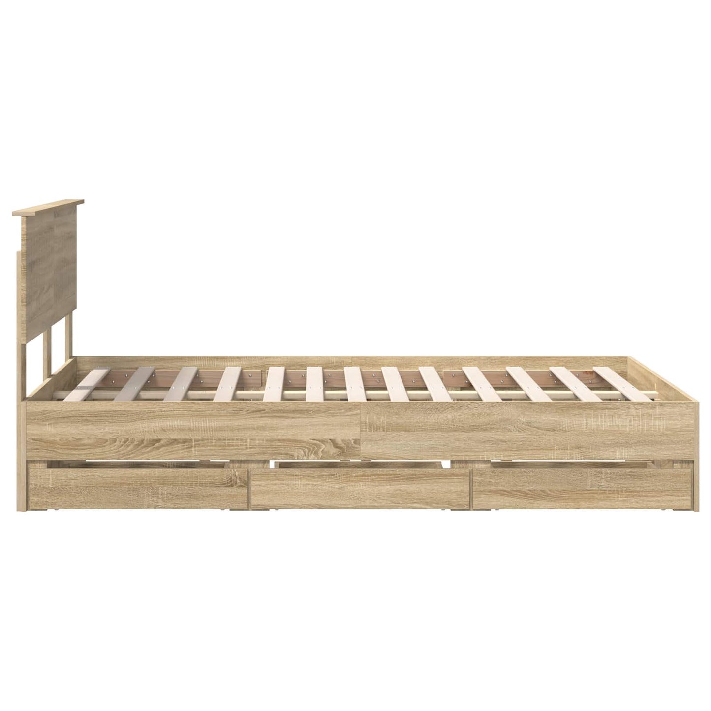 vidaXL Σκελετός Κρεβατιού Δρύς Sonoma 120 x 200 cm Μηχανήματος Ξύλο