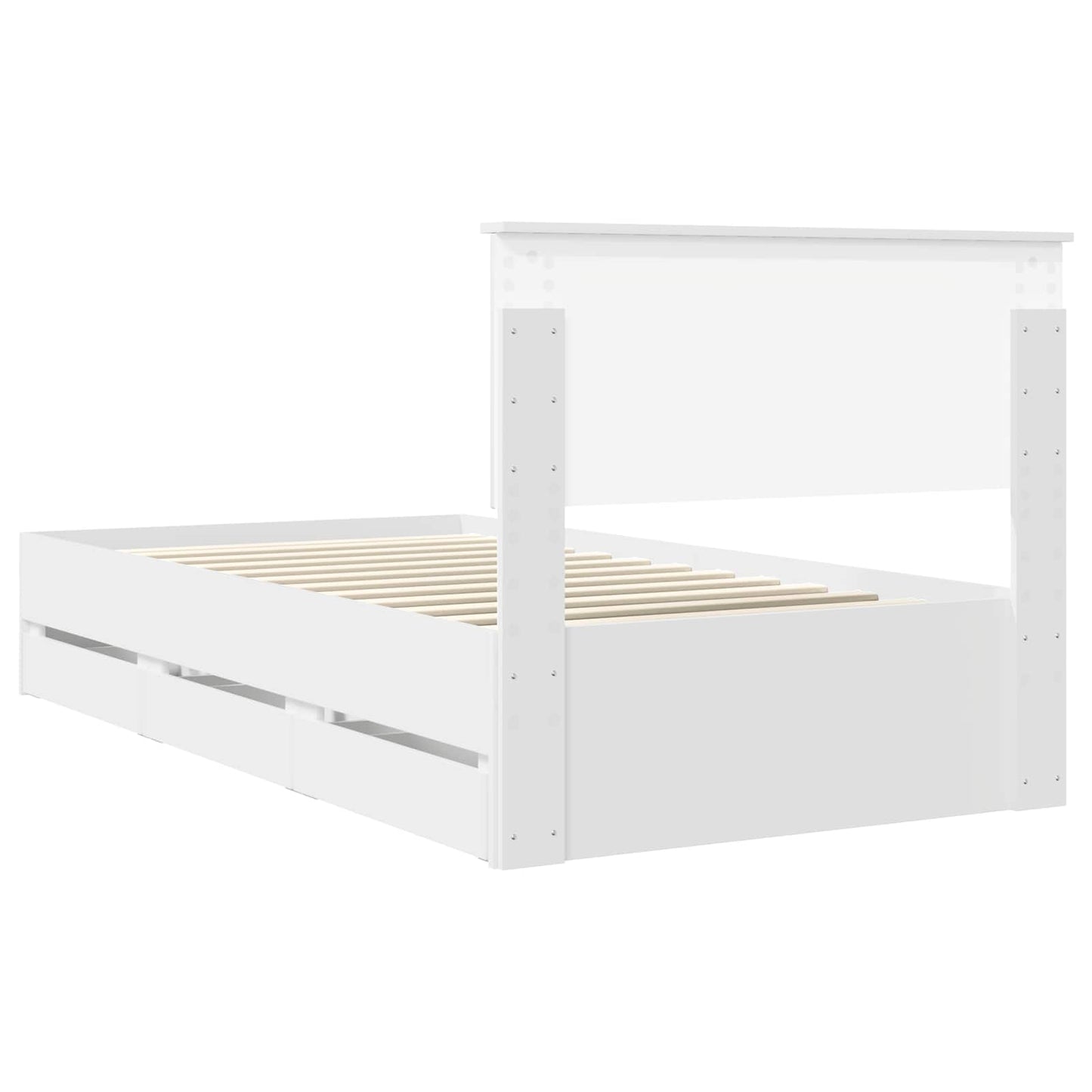 vidaXL Σκελετός Κρεβατιού Λευκό 100 x 200 cm Μηχανήματος Ξύλο