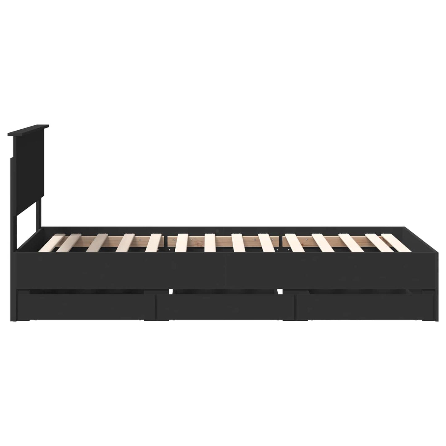 vidaXL Σκελετός Κρεβατιού Μαύρο 90 x 190 cm Μηχανήματος Ξύλο