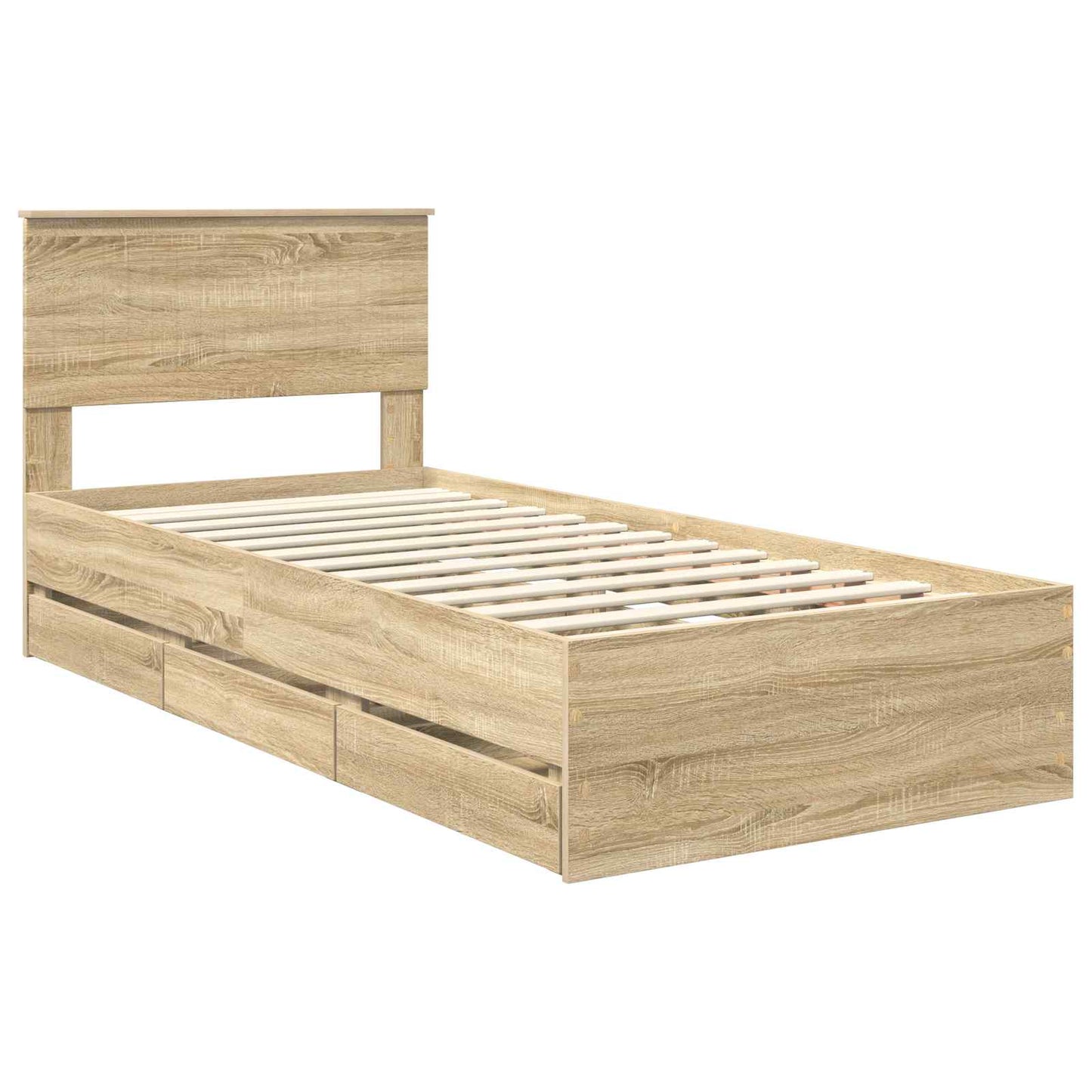 vidaXL Σκελετός Κρεβατιού Δρύς Sonoma 90 x 200 cm Μηχανήματος Ξύλο
