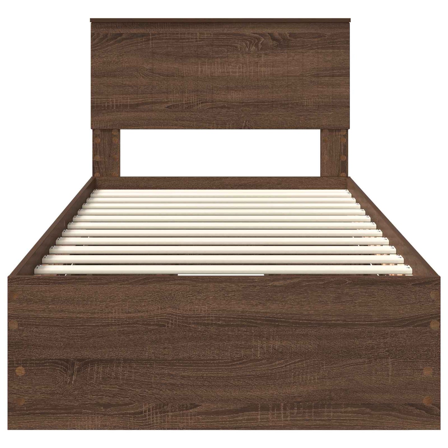 vidaXL Σκελετός Κρεβατιού Καφέ δρυς 90 x 190 cm Μηχανήματος Ξύλο