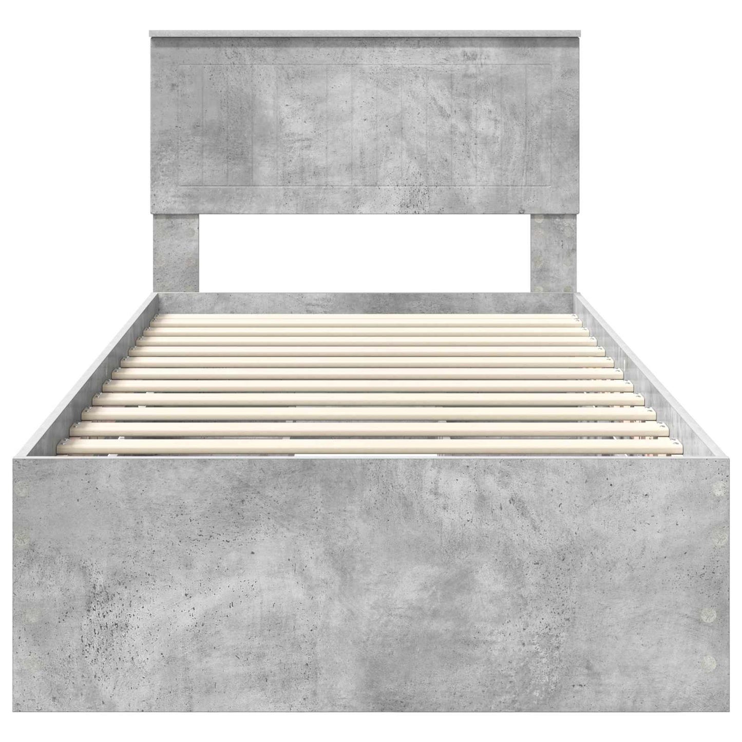 vidaXL Σκελετός Κρεβατιού Σκυρόδεμα Γκρι 90 x 200 cm Μηχανήματος Ξύλο