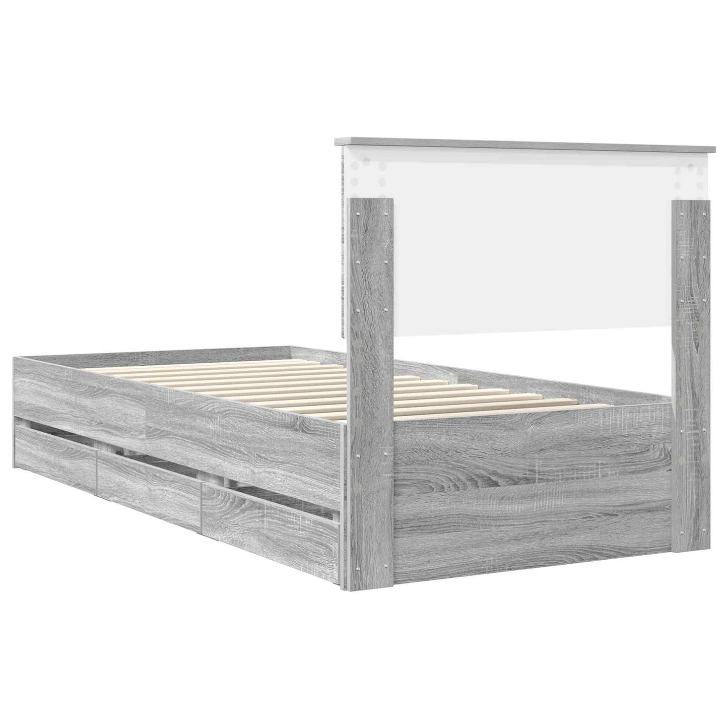 vidaXL Σκελετός Κρεβατιού Γκρίζο Σονομα 90 x 190 cm Μηχανήματος Ξύλο