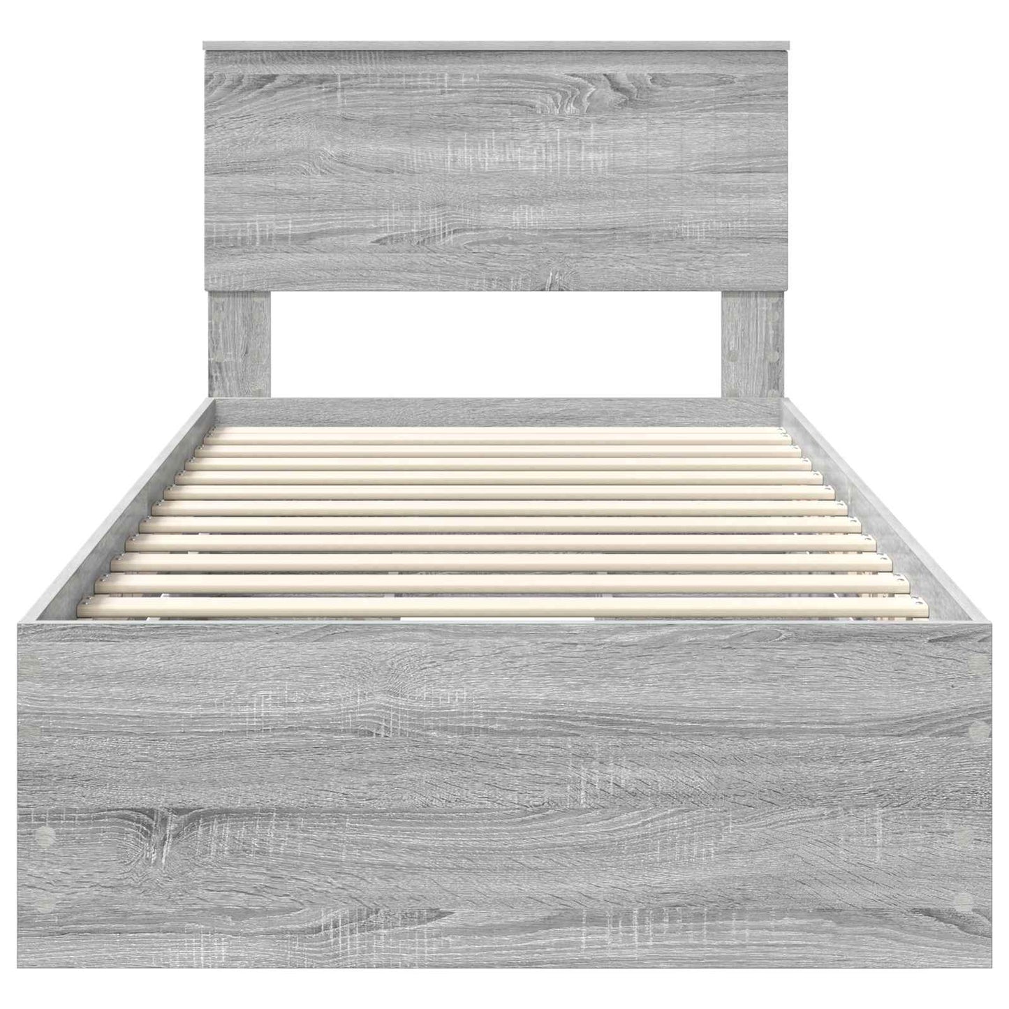 vidaXL Σκελετός Κρεβατιού Γκρίζο Σονομα 90 x 190 cm Μηχανήματος Ξύλο