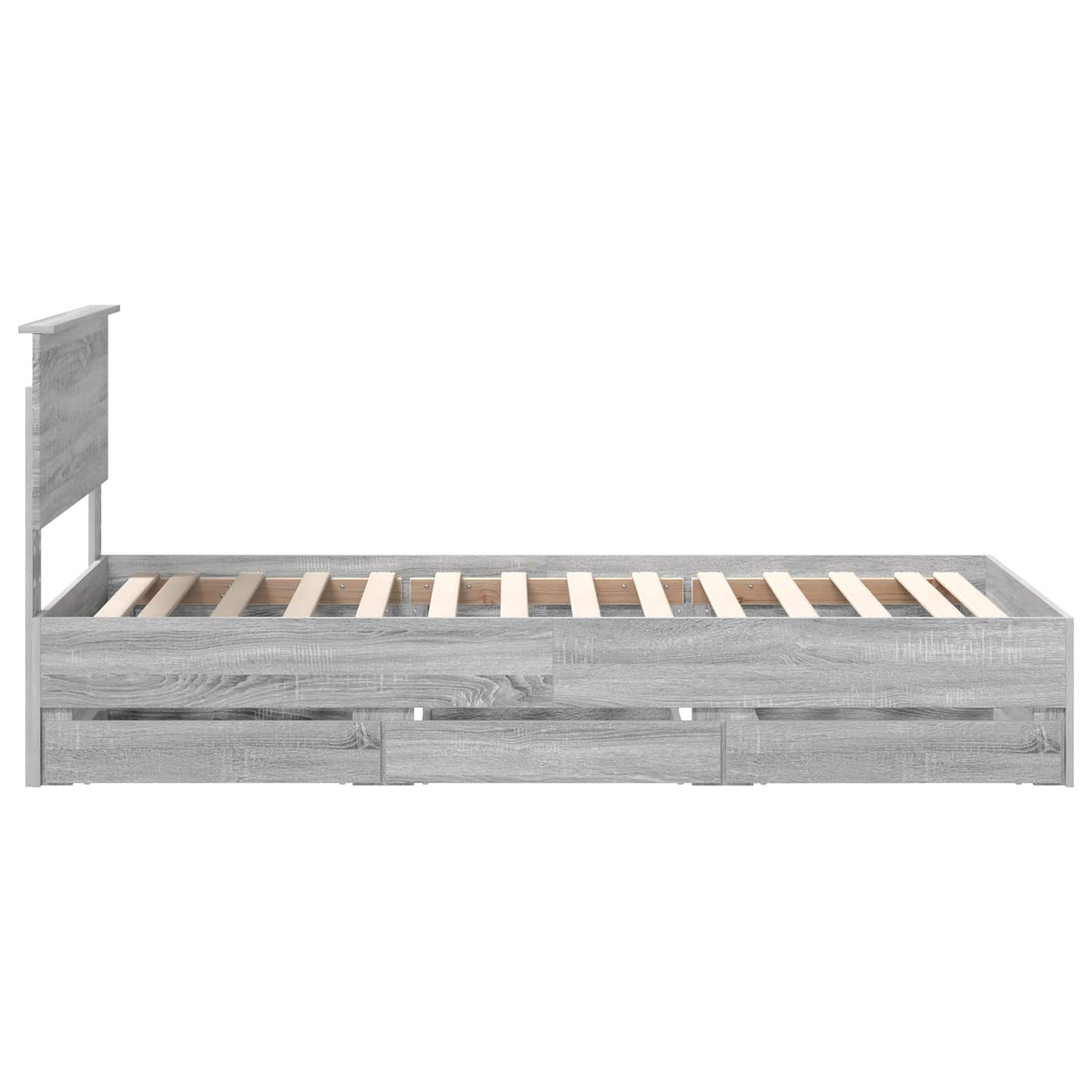 vidaXL Σκελετός Κρεβατιού Γκρίζο Σονομα 90 x 190 cm Μηχανήματος Ξύλο