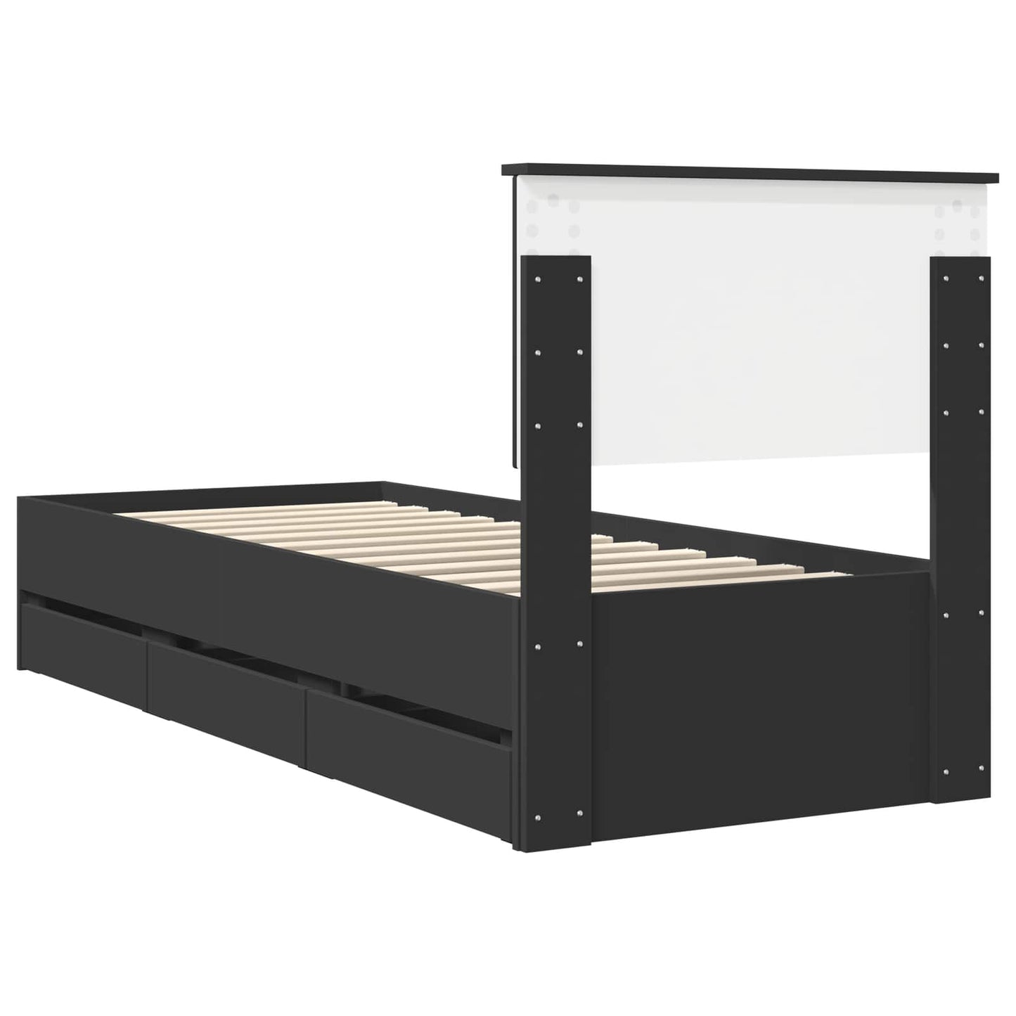 vidaXL Σκελετός Κρεβατιού Μαύρο 75 x 190 cm Μηχανήματος Ξύλο