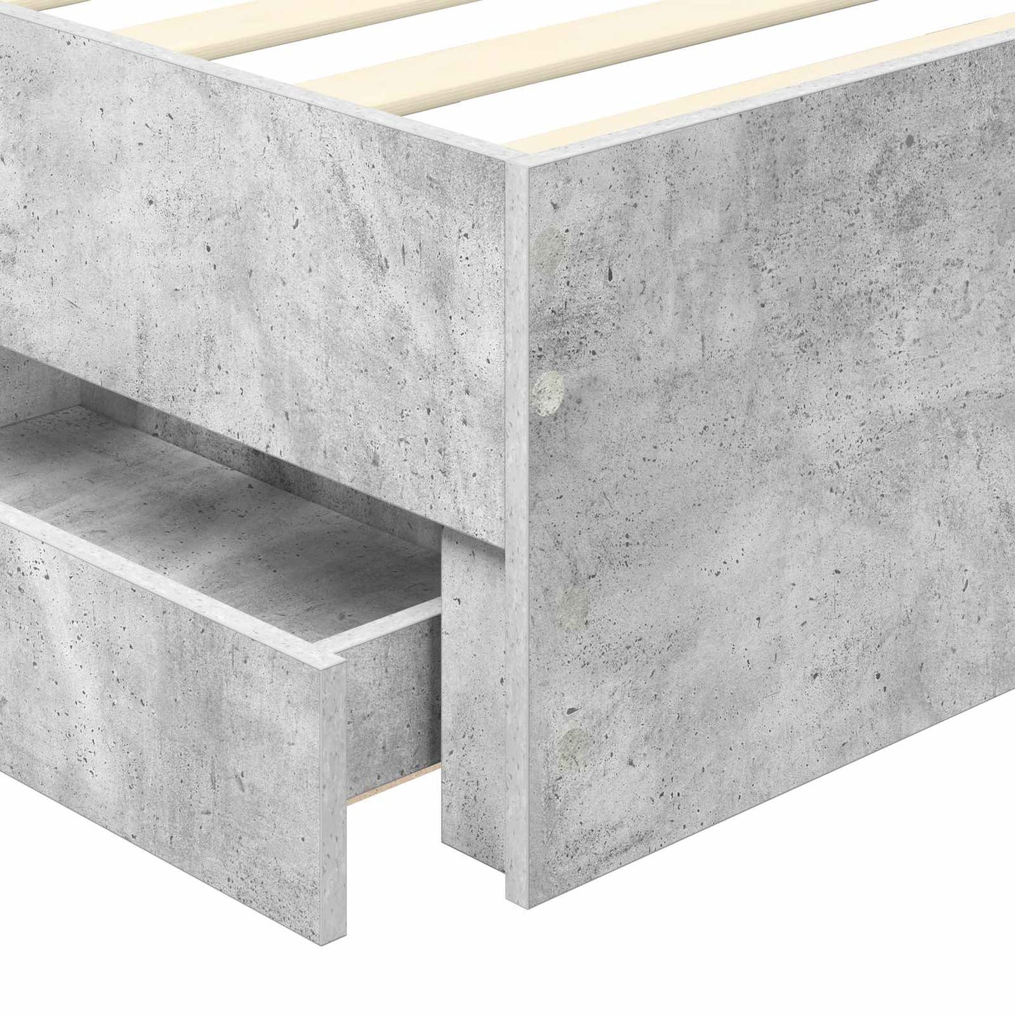 vidaXL Σκελετός Κρεβατιού Σκυρόδεμα Γκρι 75 x 190 cm Μηχανήματος Ξύλο