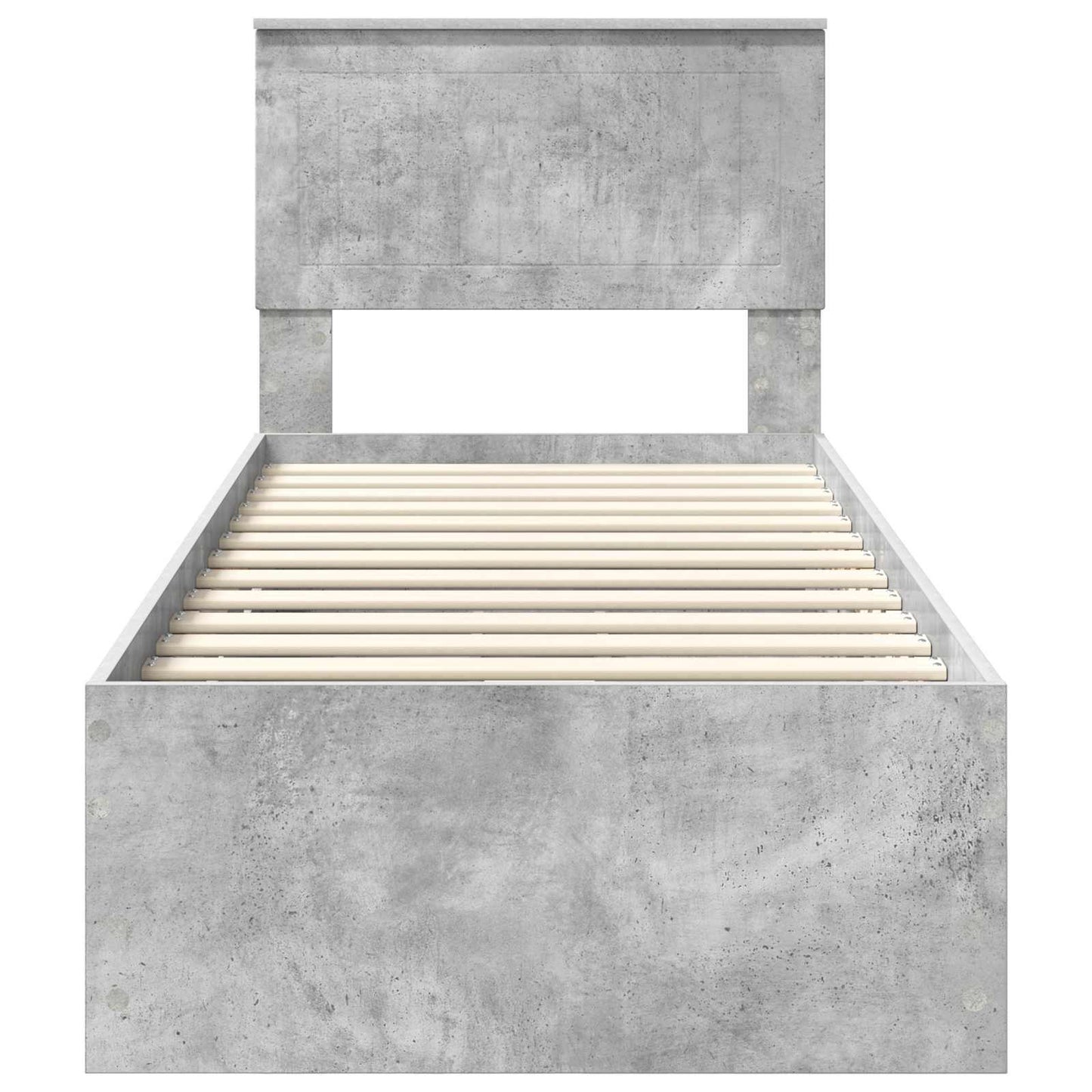 vidaXL Σκελετός Κρεβατιού Σκυρόδεμα Γκρι 75 x 190 cm Μηχανήματος Ξύλο