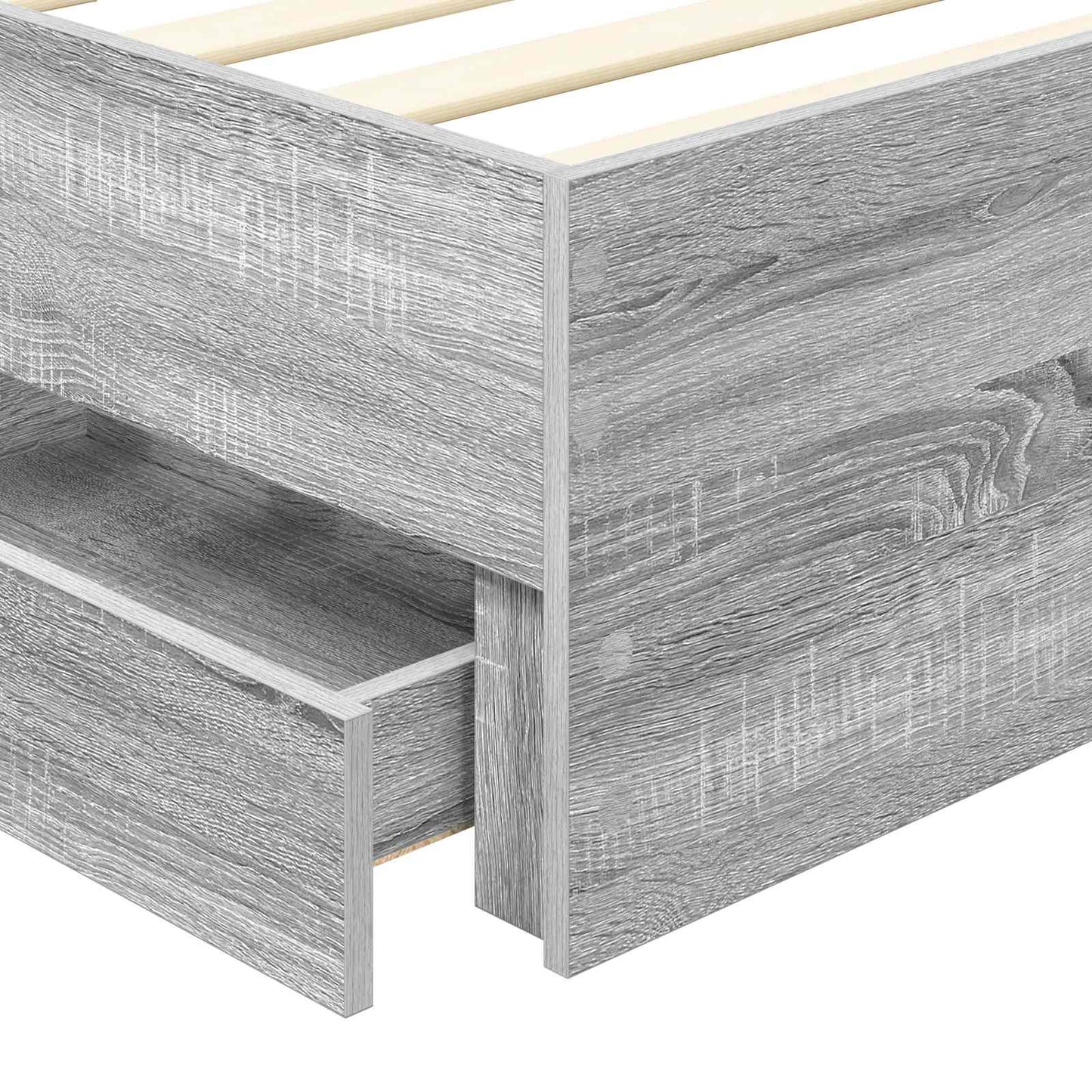 vidaXL Σκελετός Κρεβατιού Γκρίζο Σονομα 75 x 190 cm Μηχανήματος Ξύλο