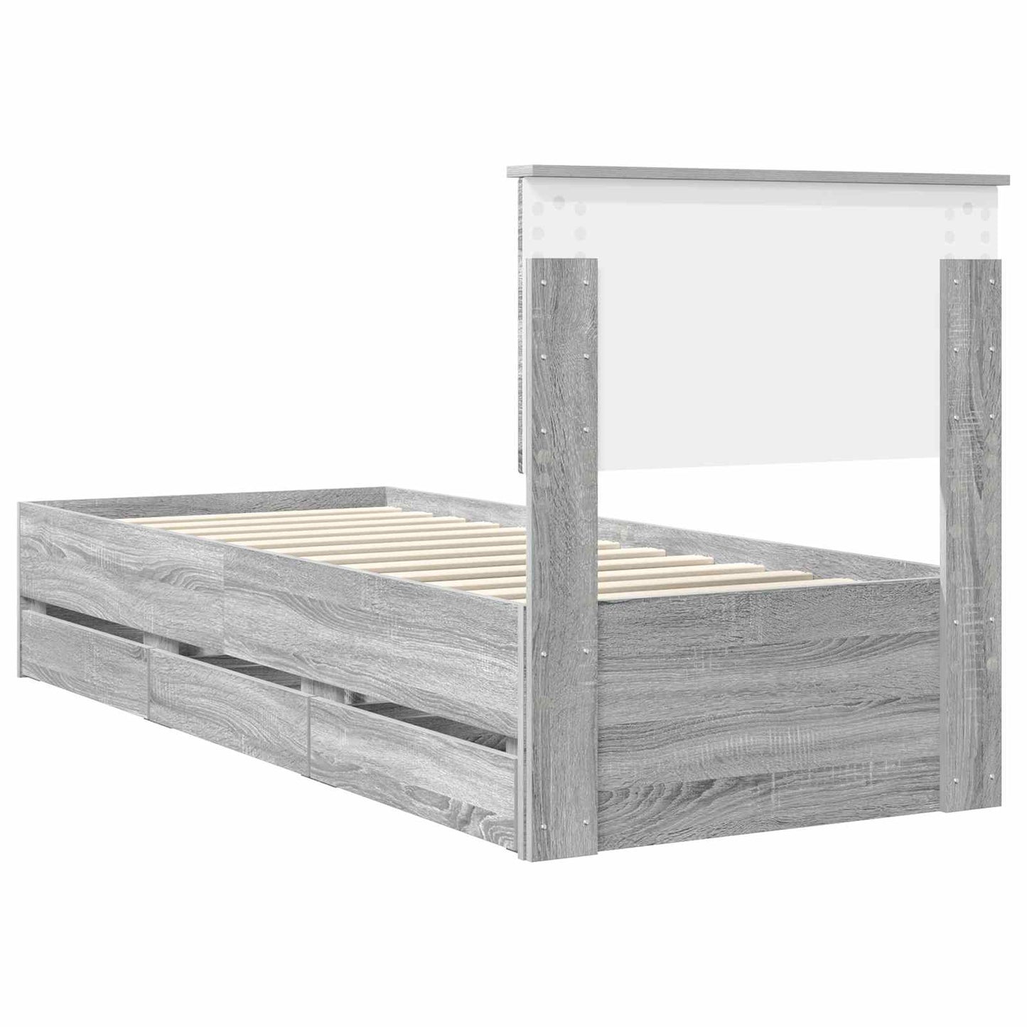 vidaXL Σκελετός Κρεβατιού Γκρίζο Σονομα 75 x 190 cm Μηχανήματος Ξύλο