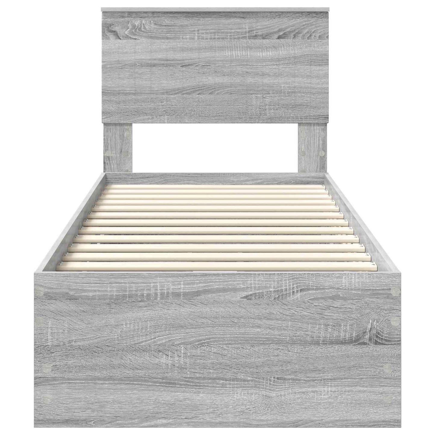 vidaXL Σκελετός Κρεβατιού Γκρίζο Σονομα 75 x 190 cm Μηχανήματος Ξύλο