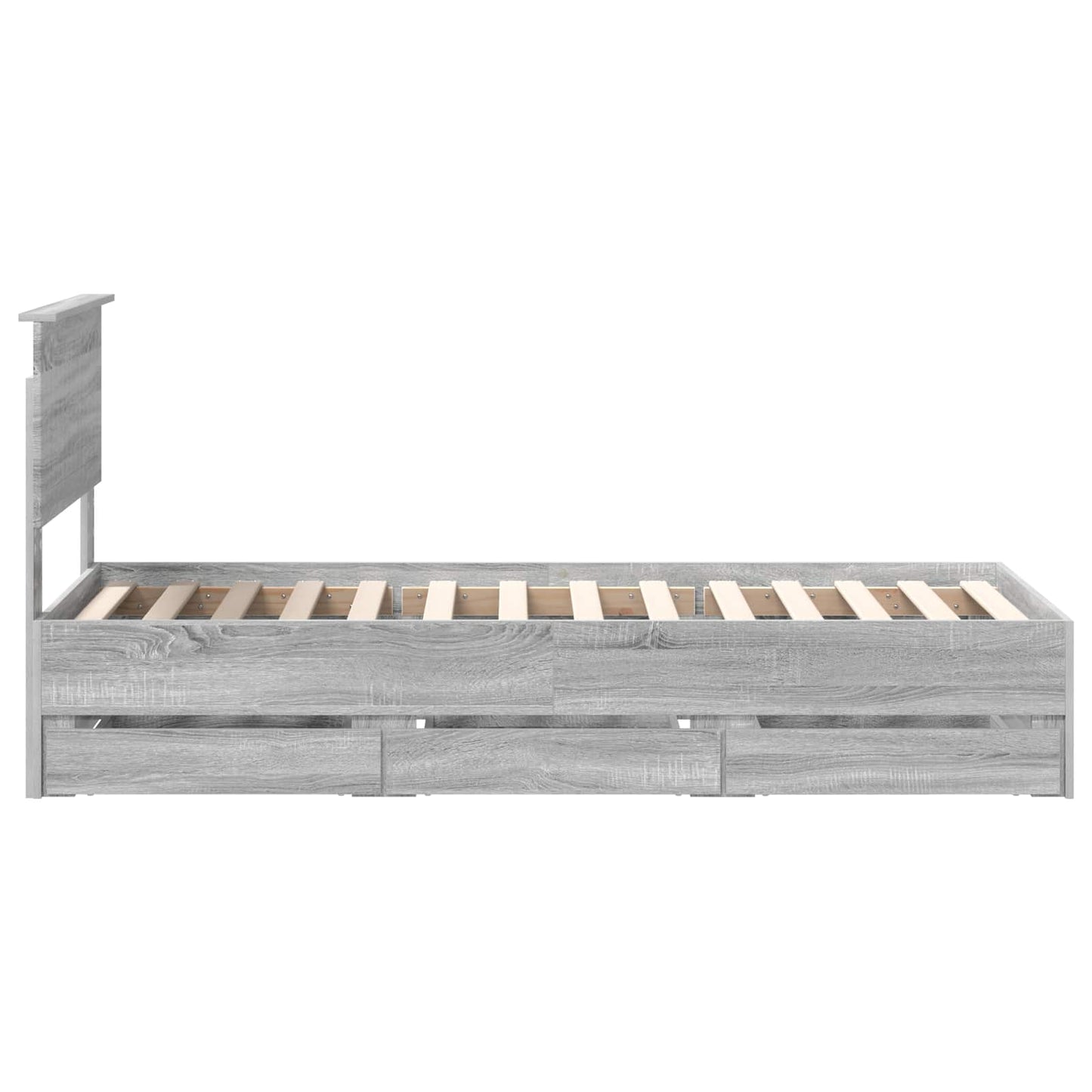 vidaXL Σκελετός Κρεβατιού Γκρίζο Σονομα 75 x 190 cm Μηχανήματος Ξύλο