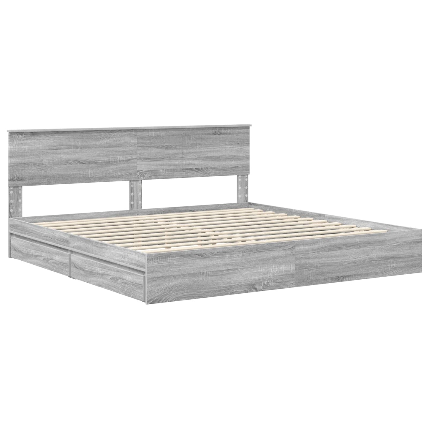 vidaXL Κρεβάτι Αποθήκης Γκρίζο Σονομα 200 x 200 cm Επεξεργασμένο Ξύλο