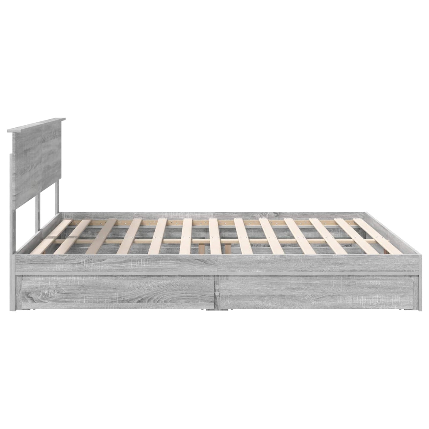 vidaXL Κρεβάτι Αποθήκης Γκρίζο Σονομα 180 x 200 cm Επεξεργασμένο ξύλο