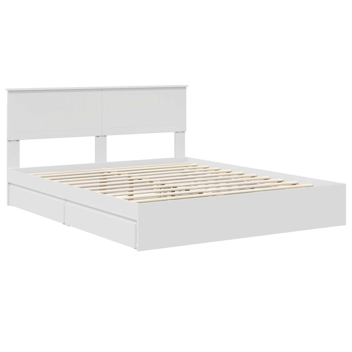 vidaXL Κρεβάτι Αποθήκης Λευκό 160 x 200 cm Επεξεργασμένο ξύλο