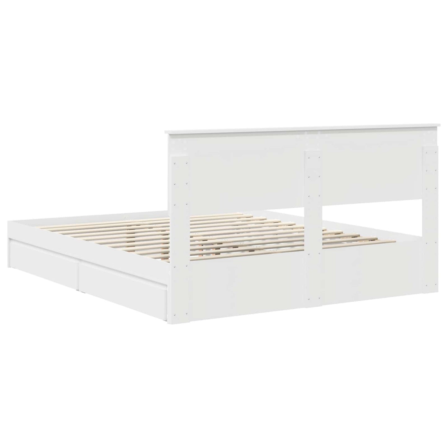 vidaXL Κρεβάτι Αποθήκης Λευκό 160 x 200 cm Επεξεργασμένο ξύλο