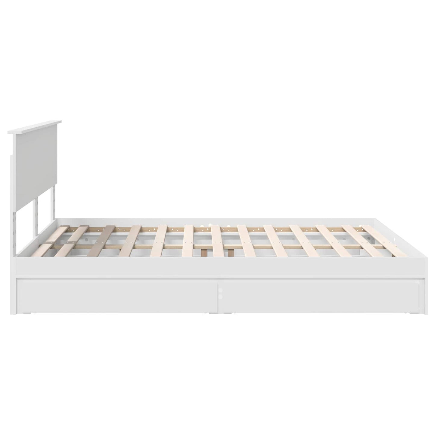 vidaXL Κρεβάτι Αποθήκης Λευκό 160 x 200 cm Επεξεργασμένο ξύλο