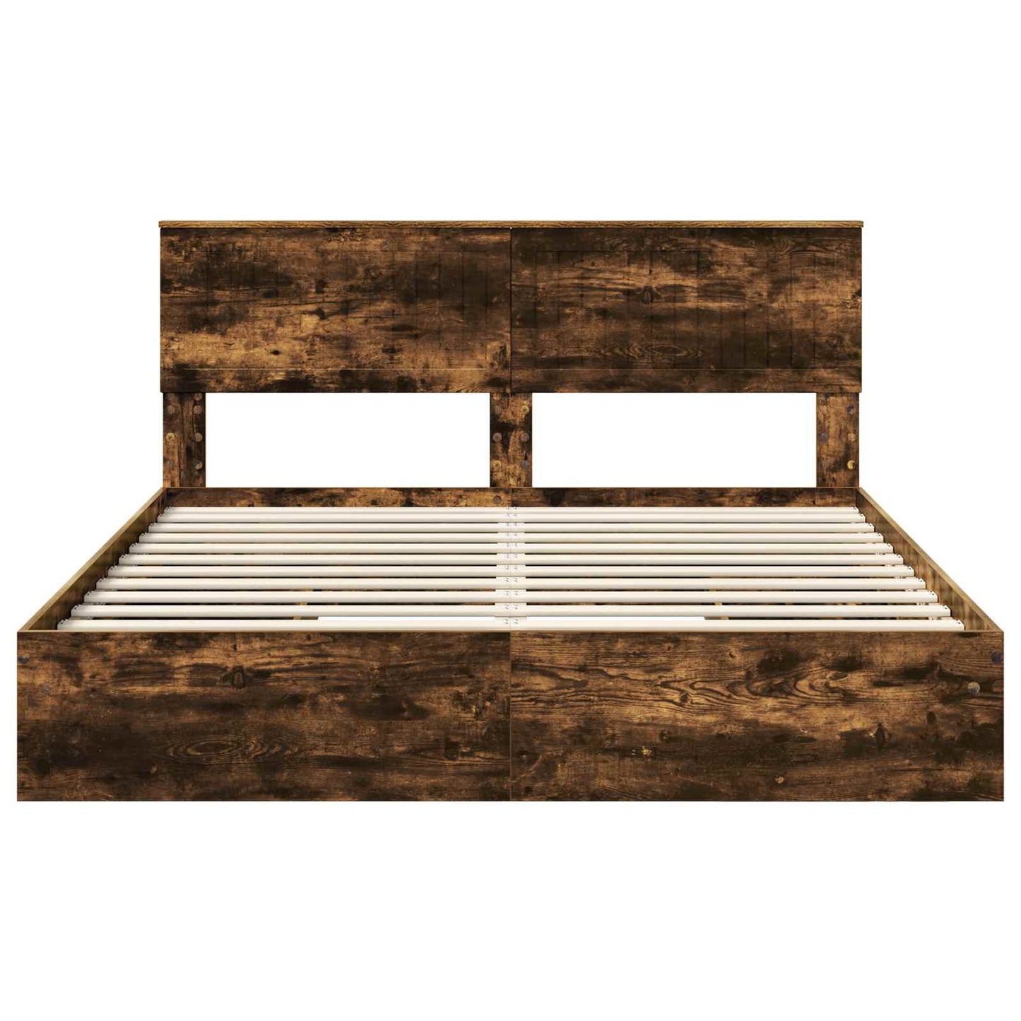 vidaXL Κρεβάτι Αποθήκης Καπνιστό Δρύς 160 x 200 cm Επεξεργασμένο Ξύλο
