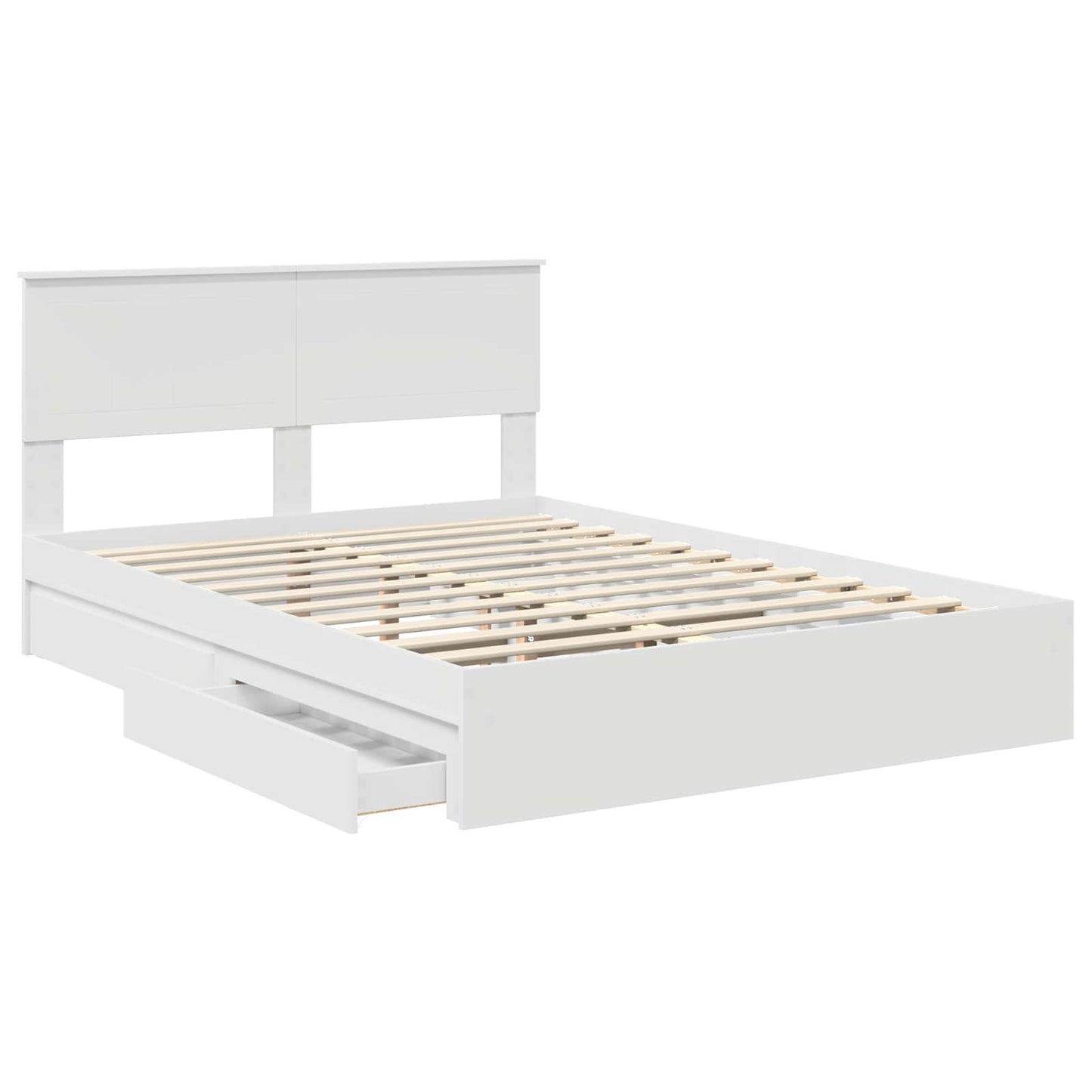 vidaXL Κρεβάτι Αποθήκης Λευκό 140 x 190 cm Επεξεργασμένο ξύλο