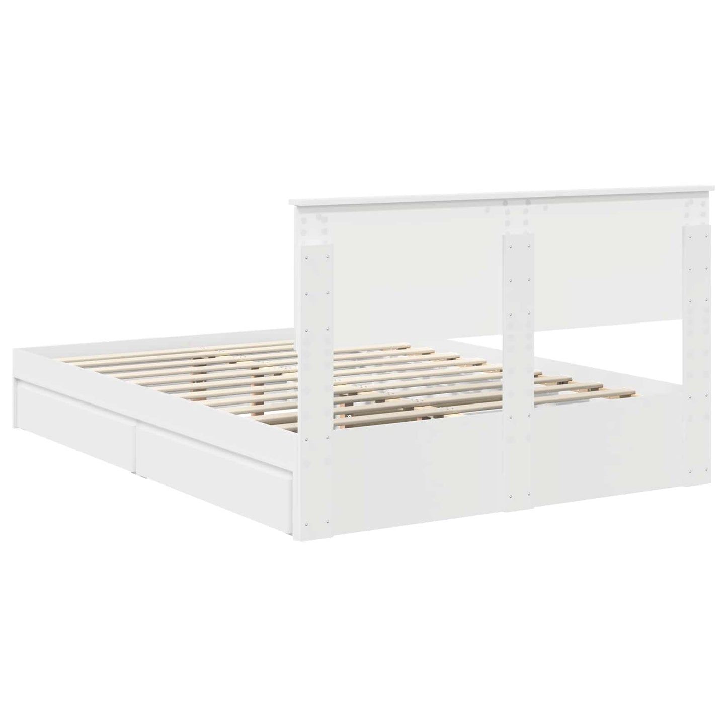 vidaXL Κρεβάτι Αποθήκης Λευκό 140 x 190 cm Επεξεργασμένο ξύλο