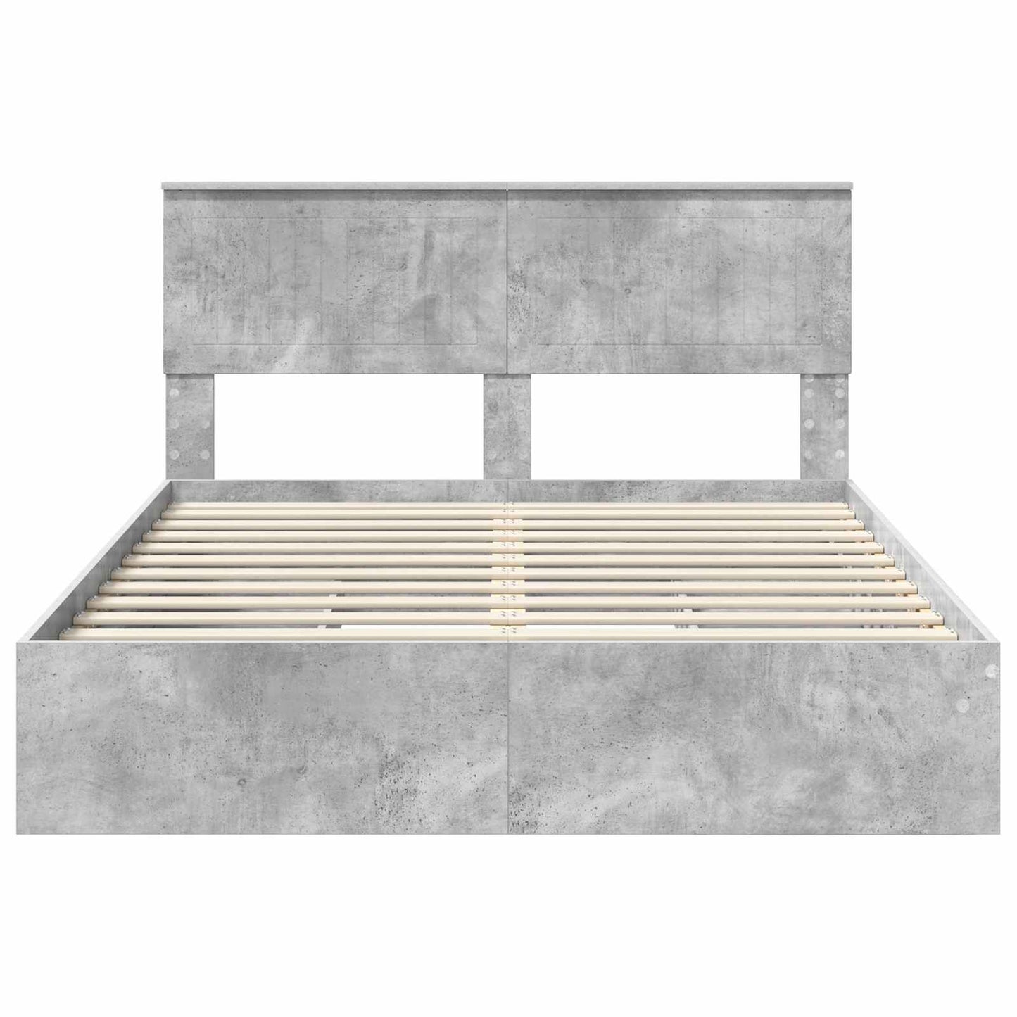 vidaXL Κρεβάτι Αποθήκης Σκυρόδεμα Γκρι 135 x 190 cm Επεξεργασμένο ξύλο