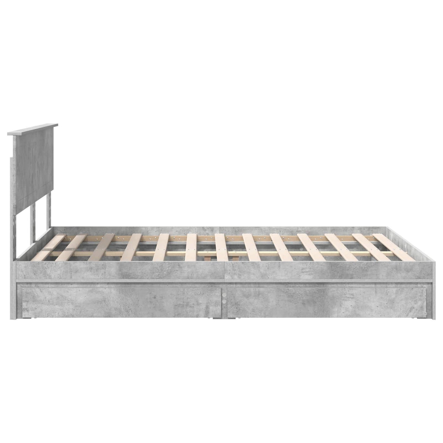vidaXL Κρεβάτι Αποθήκης Σκυρόδεμα Γκρι 135 x 190 cm Επεξεργασμένο ξύλο