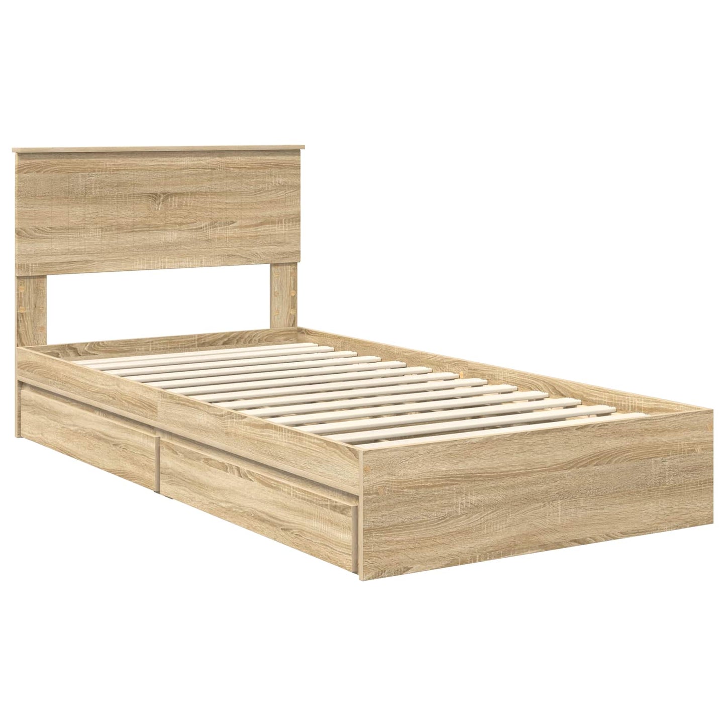 vidaXL Κρεβάτι Αποθήκης Δρύς Sonoma 100 x 200 cm Επεξεργασμένο ξύλο