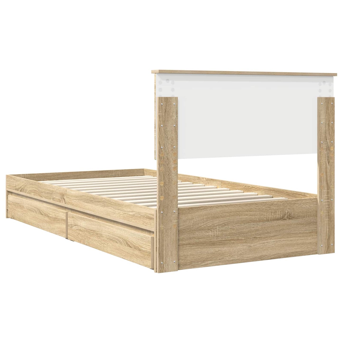 vidaXL Κρεβάτι Αποθήκης Δρύς Sonoma 100 x 200 cm Επεξεργασμένο ξύλο
