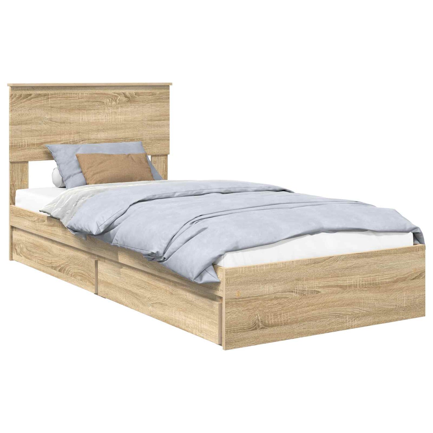 vidaXL Κρεβάτι Αποθήκης Δρύς Sonoma 90 x 200 cm Επεξεργασμένο ξύλο