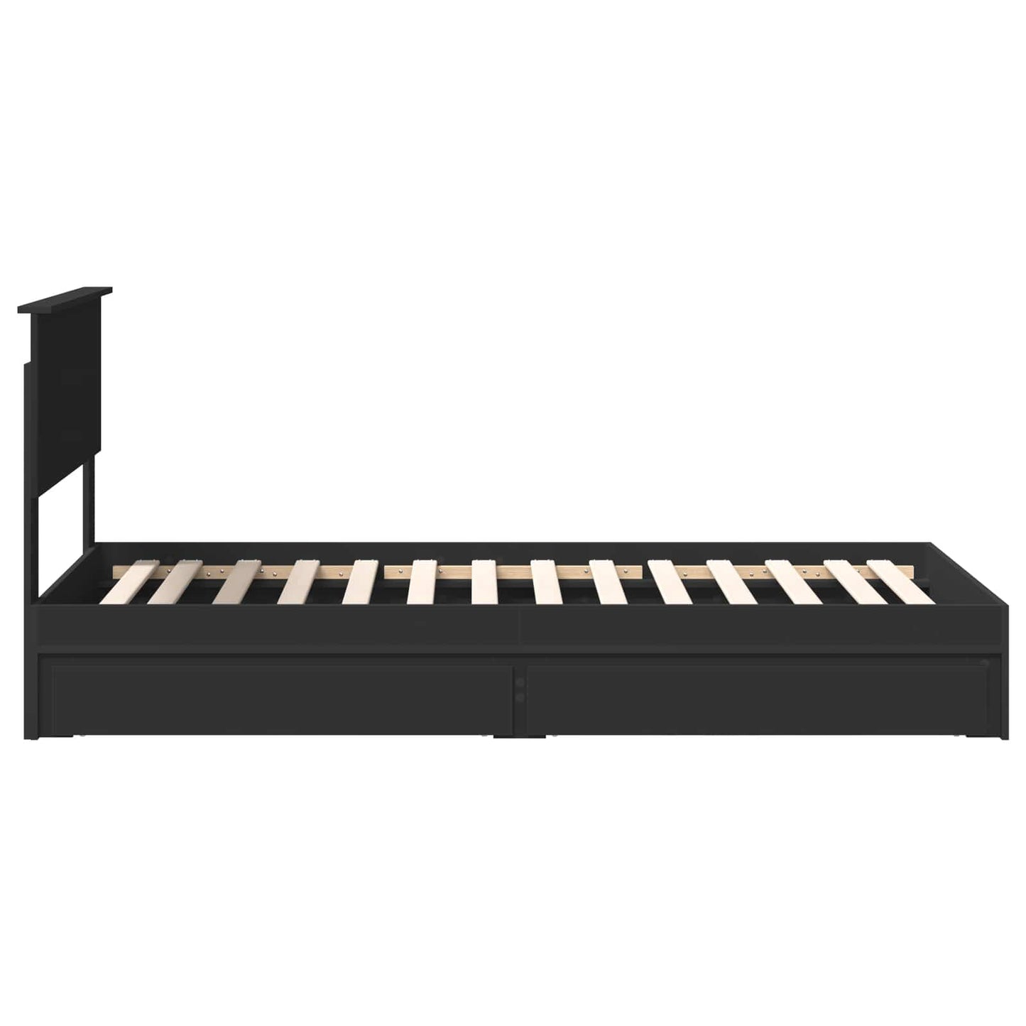 vidaXL Κρεβάτι Αποθήκης Μαύρο 90 x 190 cm Επεξεργασμένο ξύλο