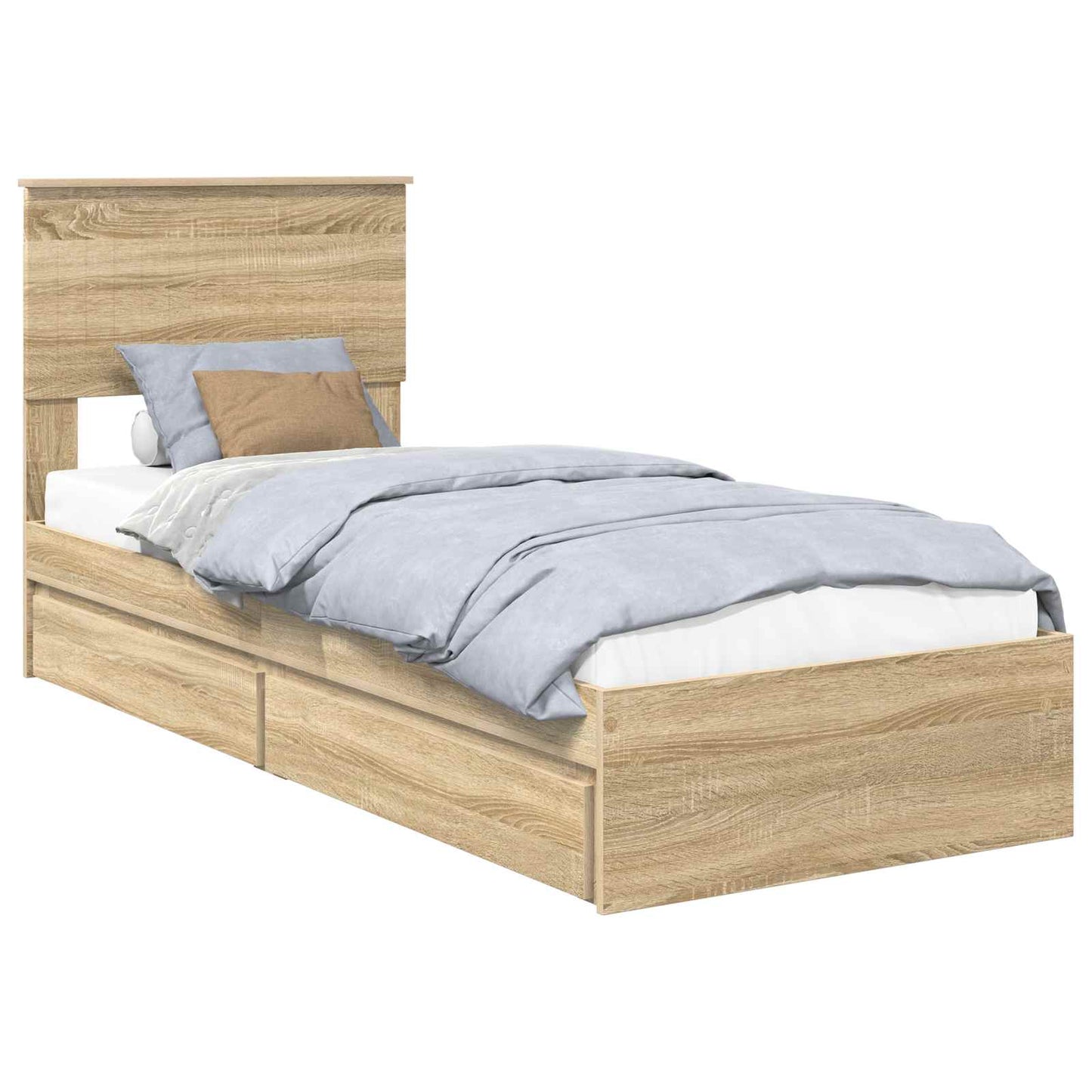 vidaXL Κρεβάτι Αποθήκης Δρύς Sonoma 75 x 190 cm Επεξεργασμένο ξύλο