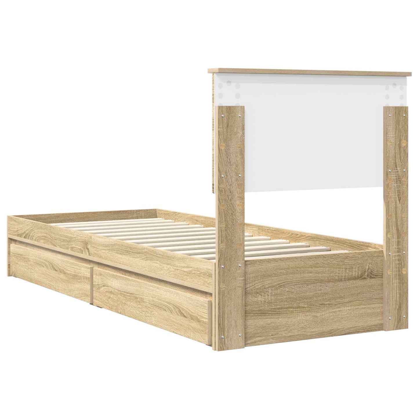 vidaXL Κρεβάτι Αποθήκης Δρύς Sonoma 75 x 190 cm Επεξεργασμένο ξύλο