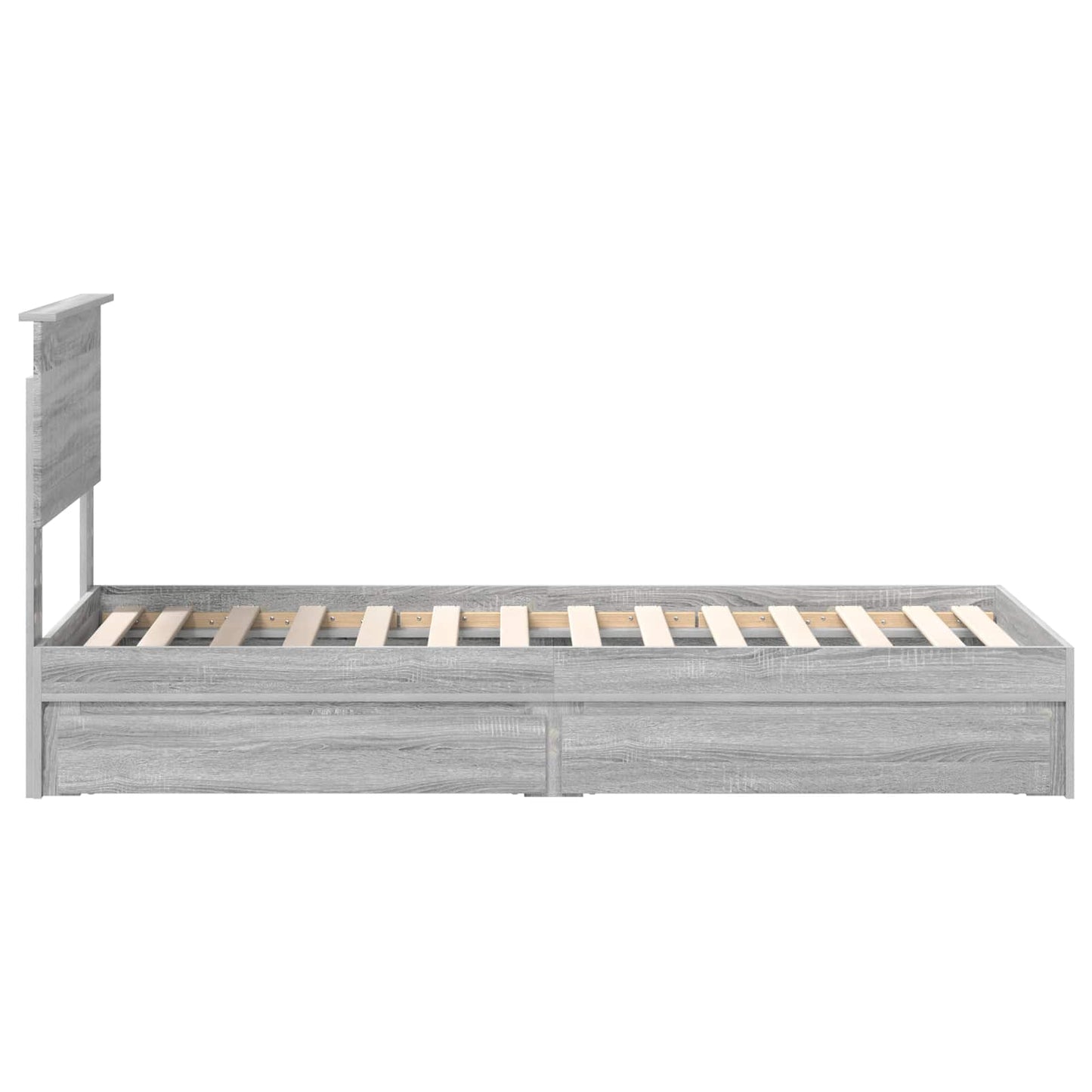 vidaXL Κρεβάτι Αποθήκης Γκρι Sonoma 75 x 190 cm Επεξεργασμένο Ξύλο